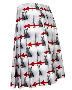 2016 Prada Resort Col. Grey Rabbit Cotton Pleated Skirt