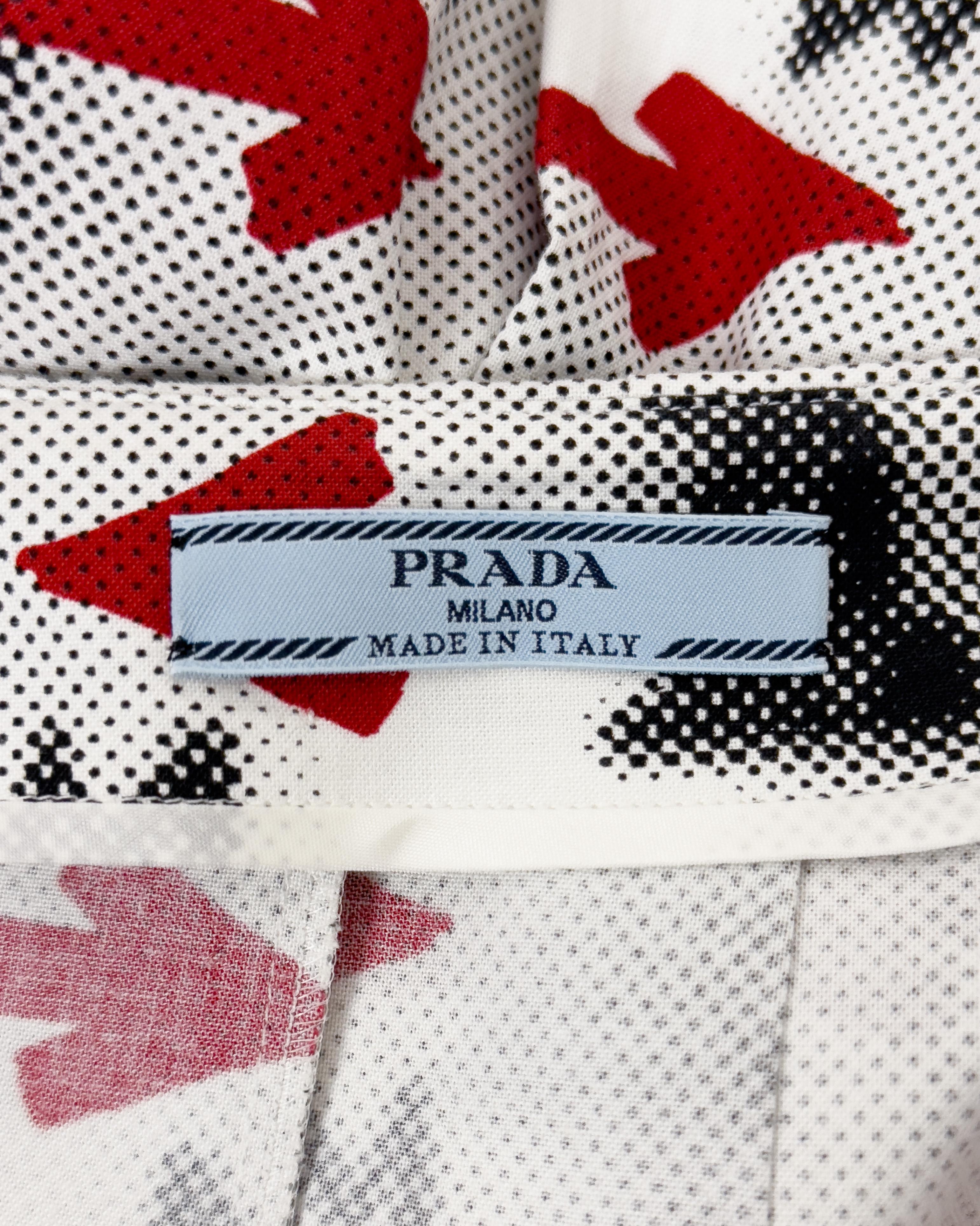 2016 Prada Resort Col. Grauer Kaninchen Faltenrock aus Baumwolle im Angebot 1