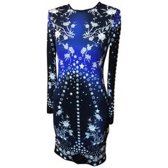2016 Roberto Cavalli Floral and Star Printed Jersey Dress (42 Itl)