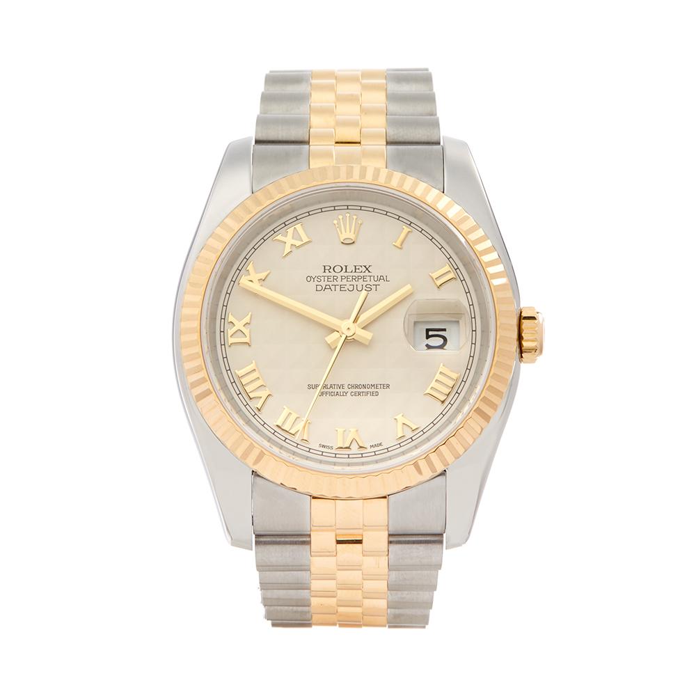 2016 Rolex Datejust Steel and Yellow Gold 16233 Wristwatch