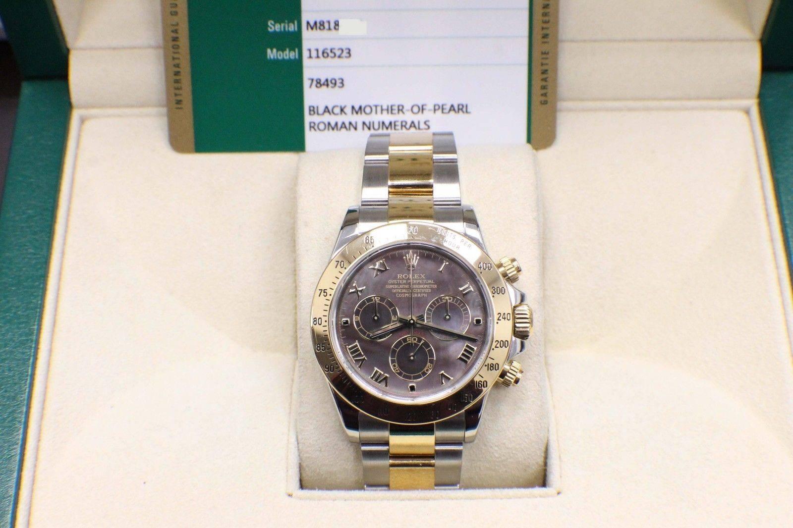 2016 Rolex Daytona 116523 18 Karat Gold and Stainless Black Mother-of-Pearl Dial 1