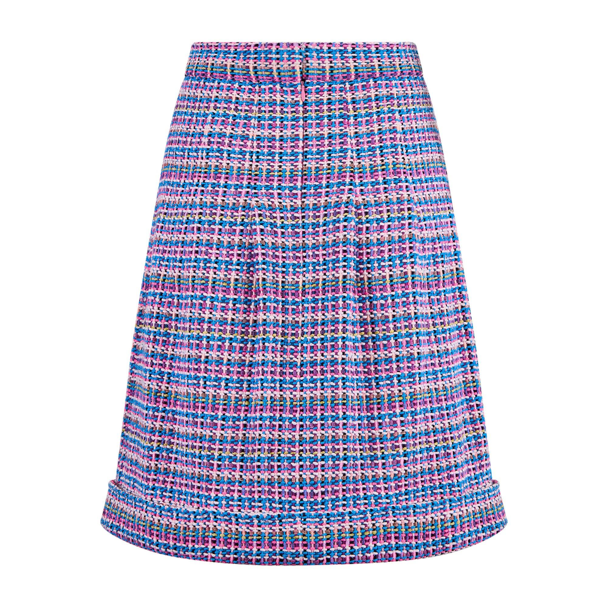 Women's 2016 Runway Documented Chanel Multicoloured Tweed Top and Skirt Suit For Sale