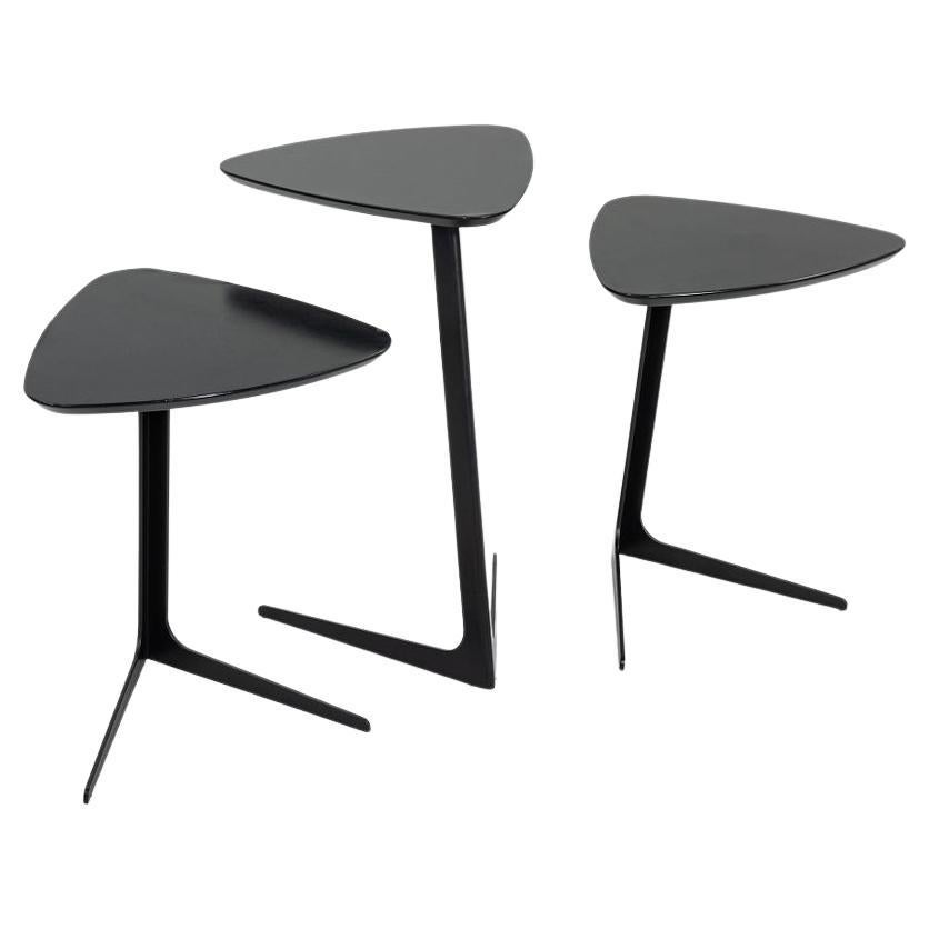 2016 Set of Three Tonin Casa Celine Side Tables in Black