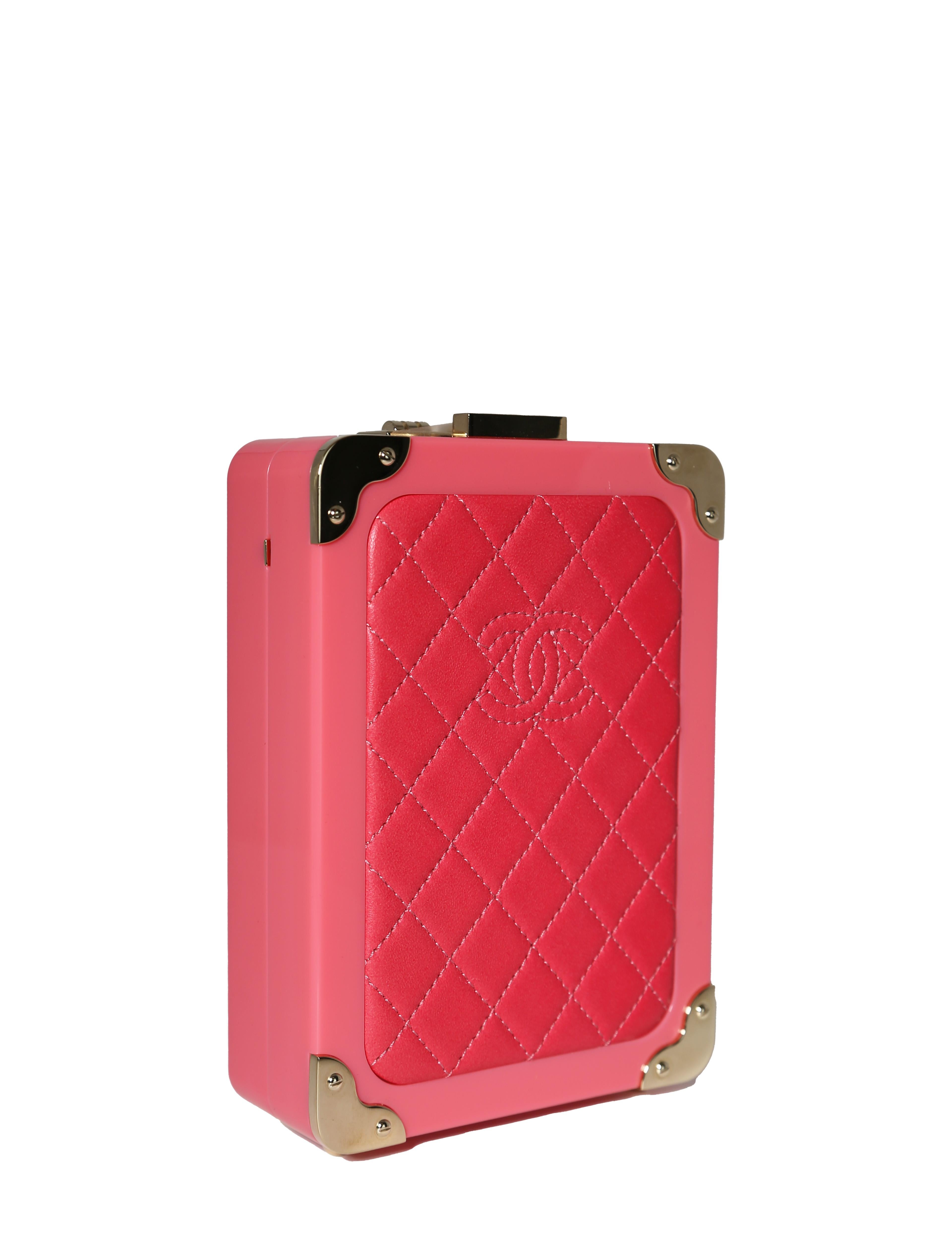 F/S 2016 SS Trolley Rosa Minaudiere Plexiglas für Damen oder Herren im Angebot