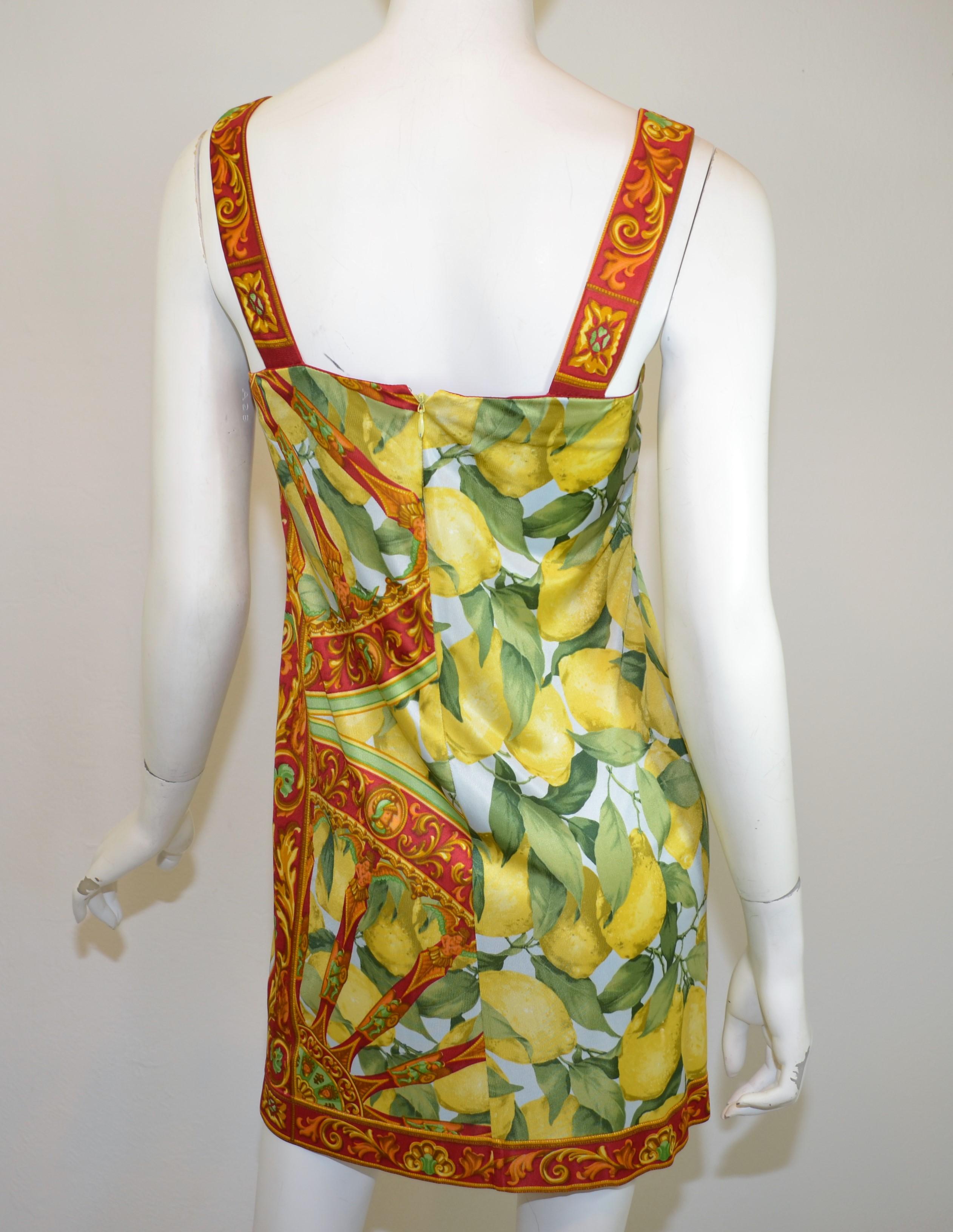Brown 2016 Summer Collection Dolce & Gabbana Lemon Print Mini Dress
