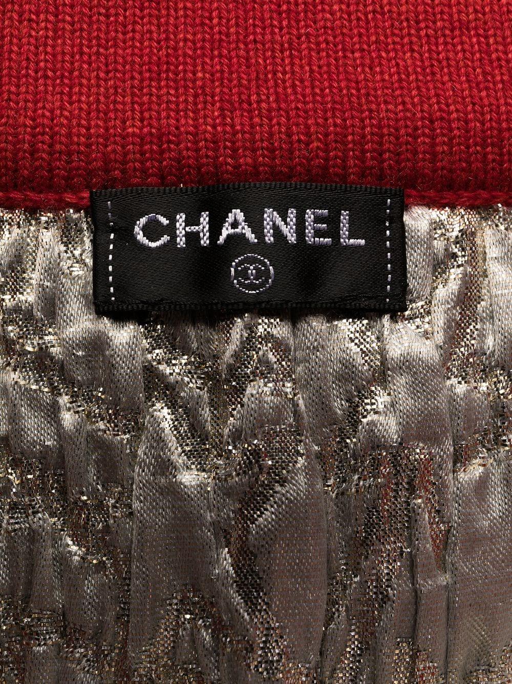 2016s Catwalk Chanel Red Cashmere  Skirt For Sale 3