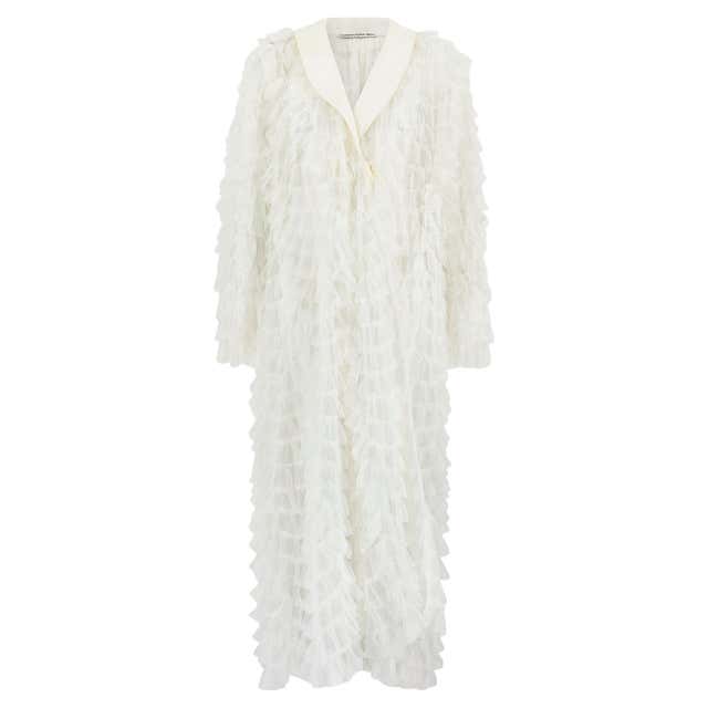 1910s Edwardian White Crochet and Lace Coat Dress For Sale at 1stDibs