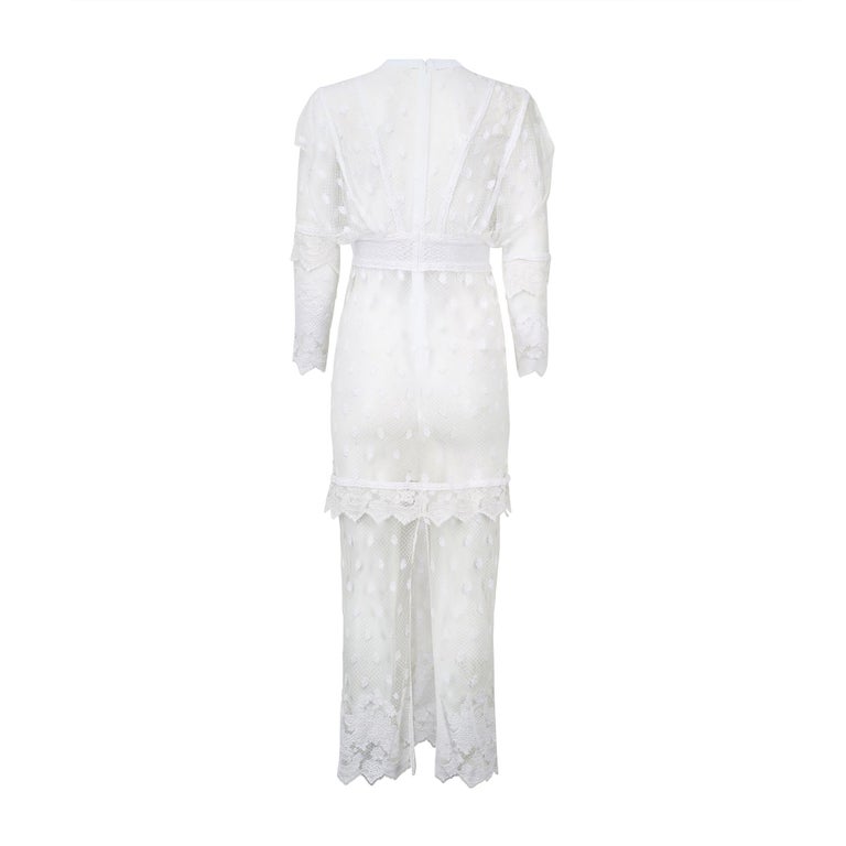 Burberry Women's Lace Overlay Dress - White - Size 4 Burberry Women's Lace Overlay Dress - White - Size 4