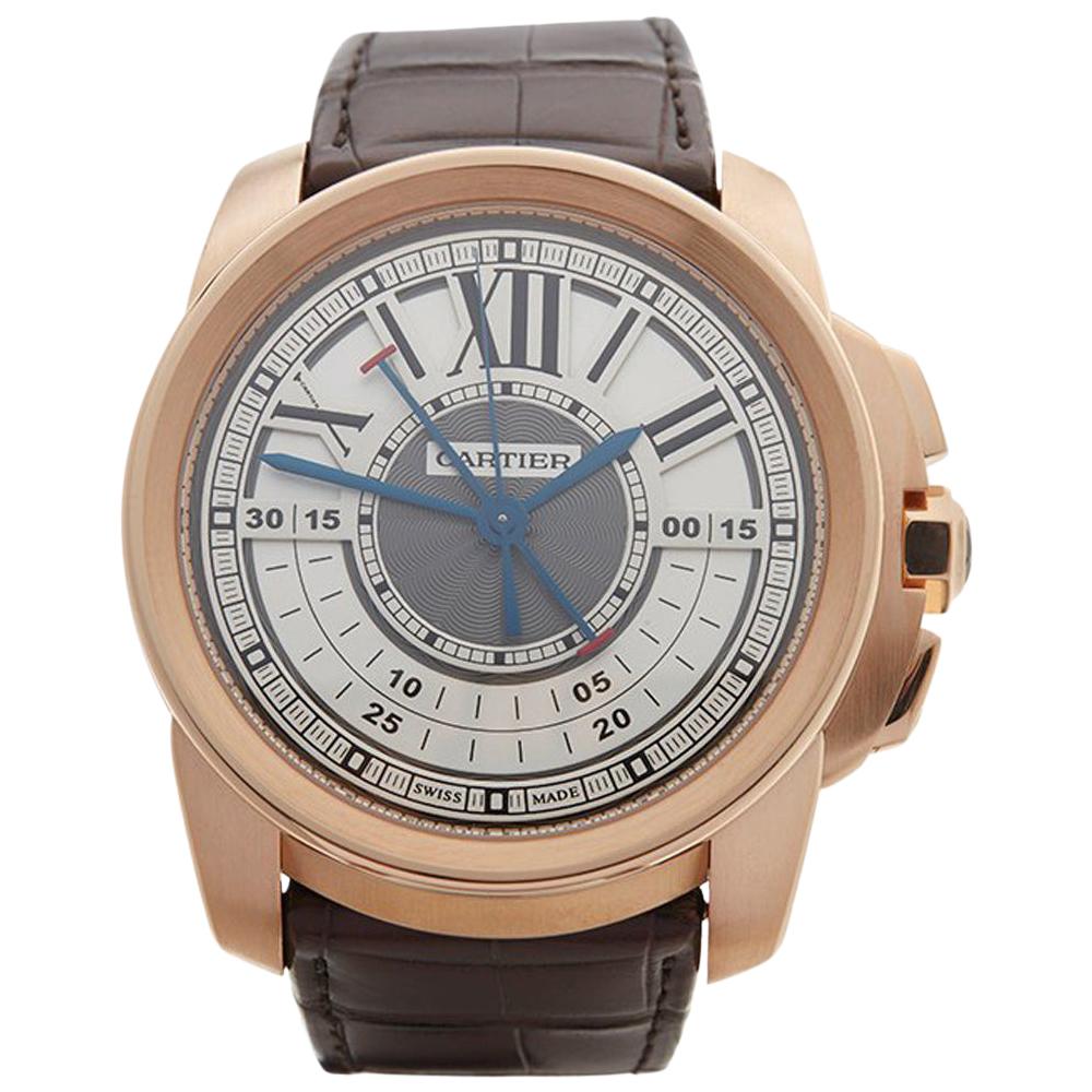 2017 Cartier Calibre Central Chronograph Rose Gold 3242 or W7100004 Wristwatch