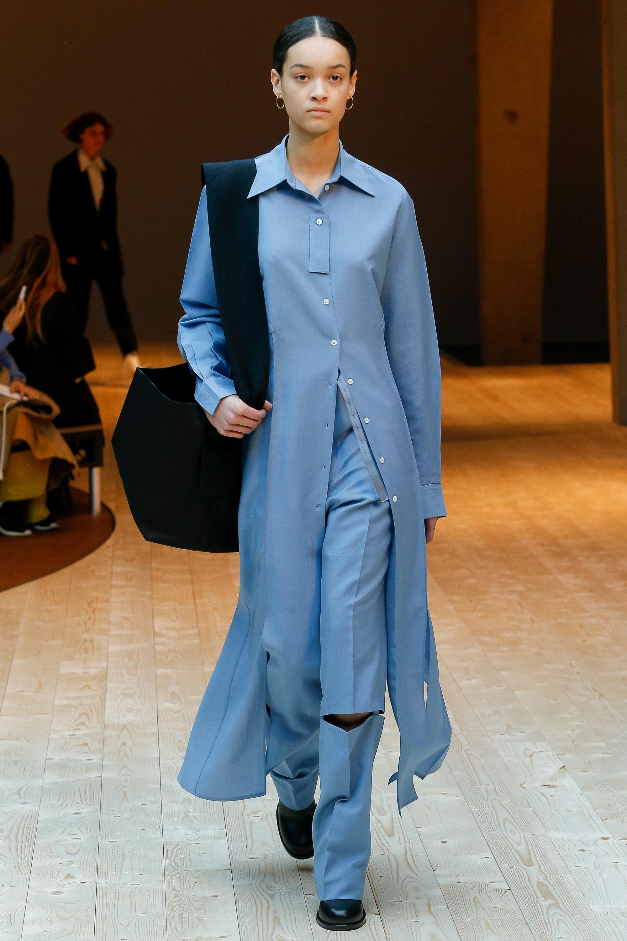 2017 CELINE by PHOEBE PHILO pantalones de pasarela convertibles azules - nuevo 3