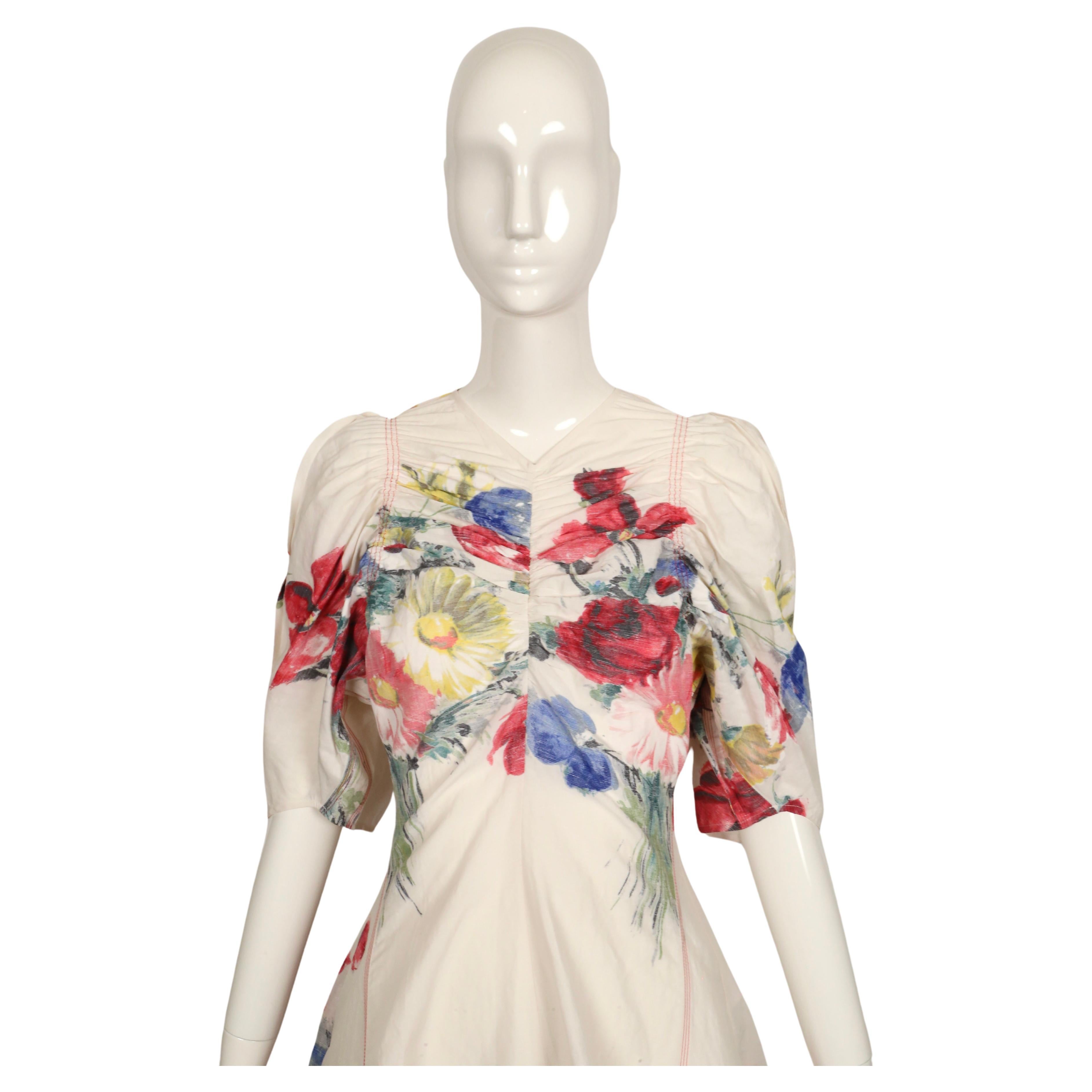 Beige 2017 Celine By Phoebe Philo floral jumpsuit dress For Sale