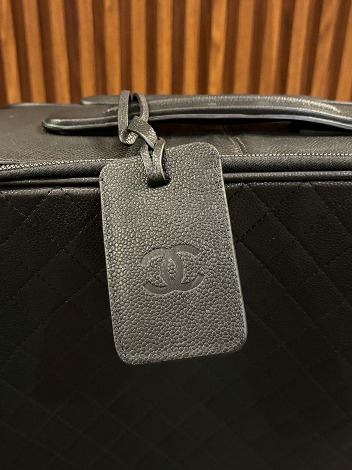2017 Chanel Black Caviar Quilted Cabin Rolling Luggage For Sale 8