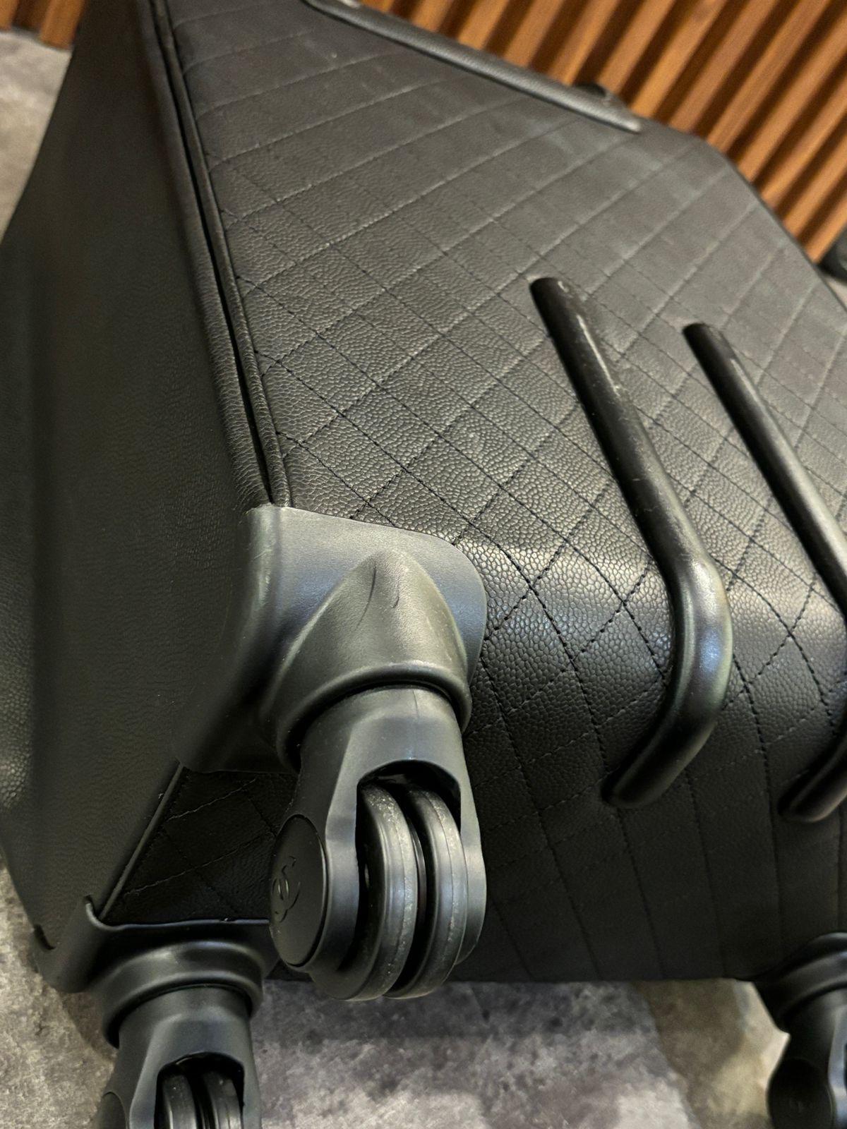 2017 Chanel Black Caviar Quilted Cabin Rolling Luggage For Sale 13