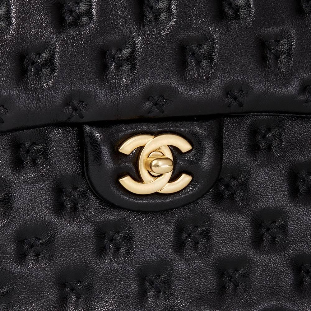 2017 Chanel Black Cross Stitch Quilted Lambskin Coco Handle Flap Bag 1