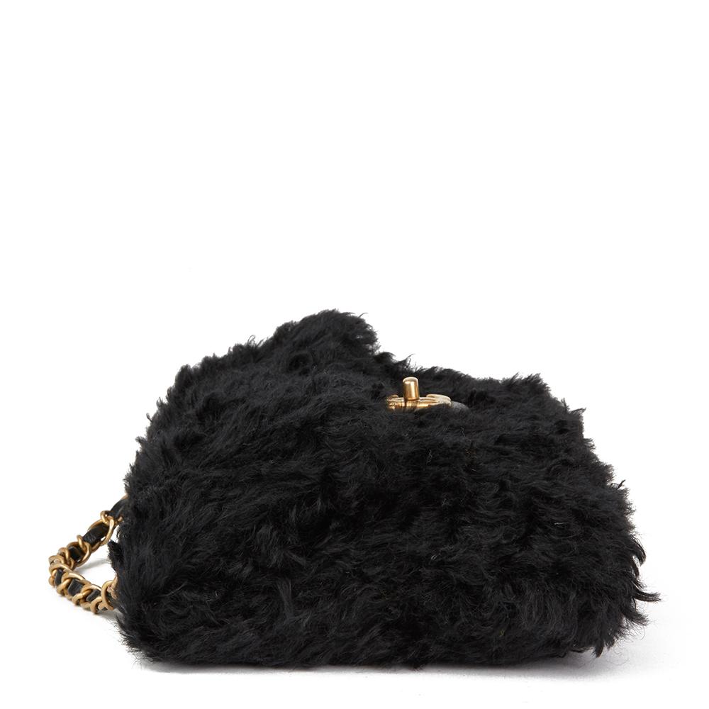 2017 Chanel Black Fantasy Fur Classic Foldover Flap Bag In Good Condition In Bishop's Stortford, Hertfordshire