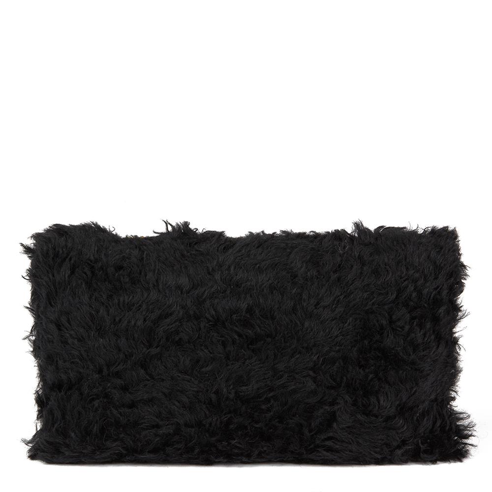 Women's 2017 Chanel Black Fantasy Fur Classic Foldover Flap Bag