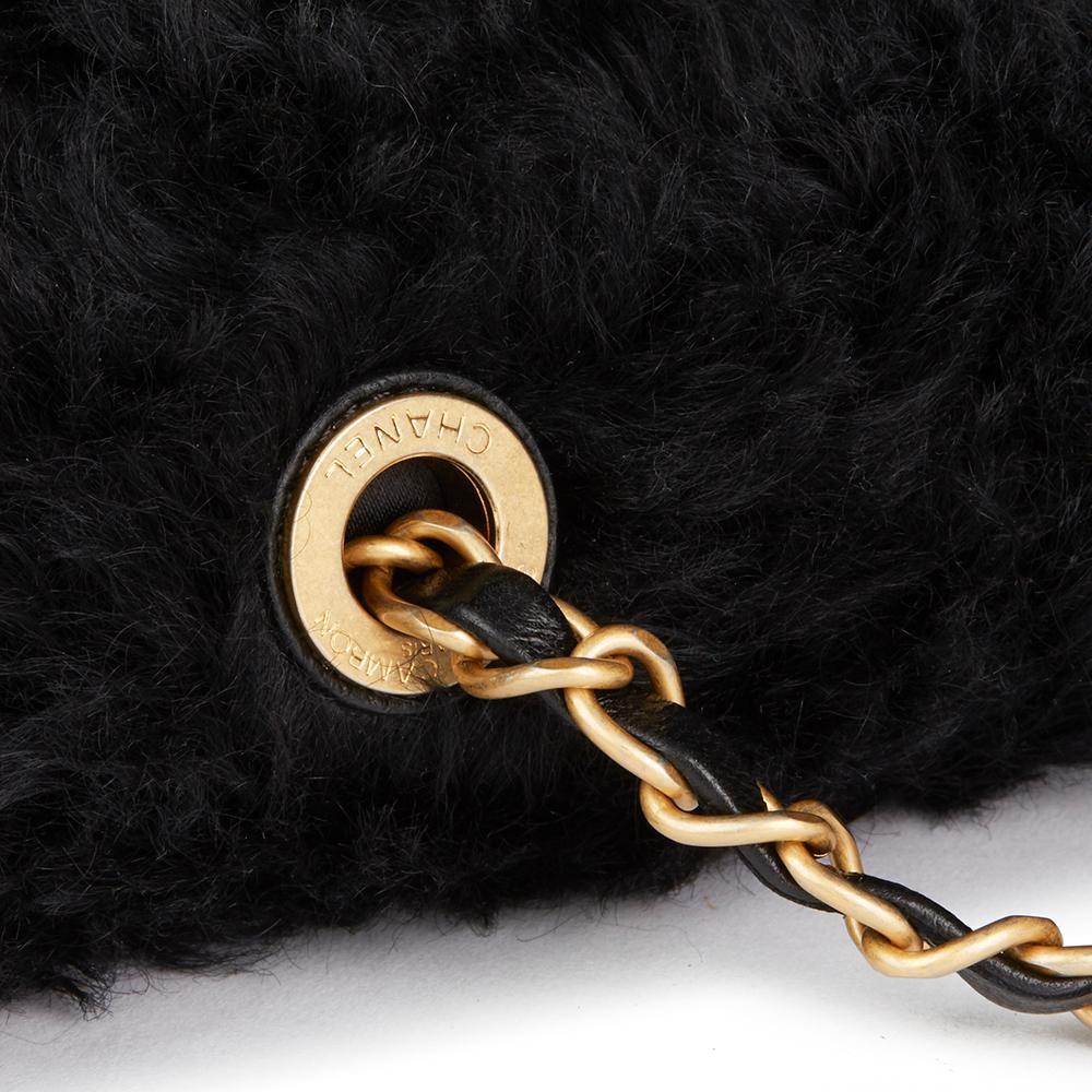 2017 Chanel Black Fantasy Fur Classic Foldover Flap Bag 3