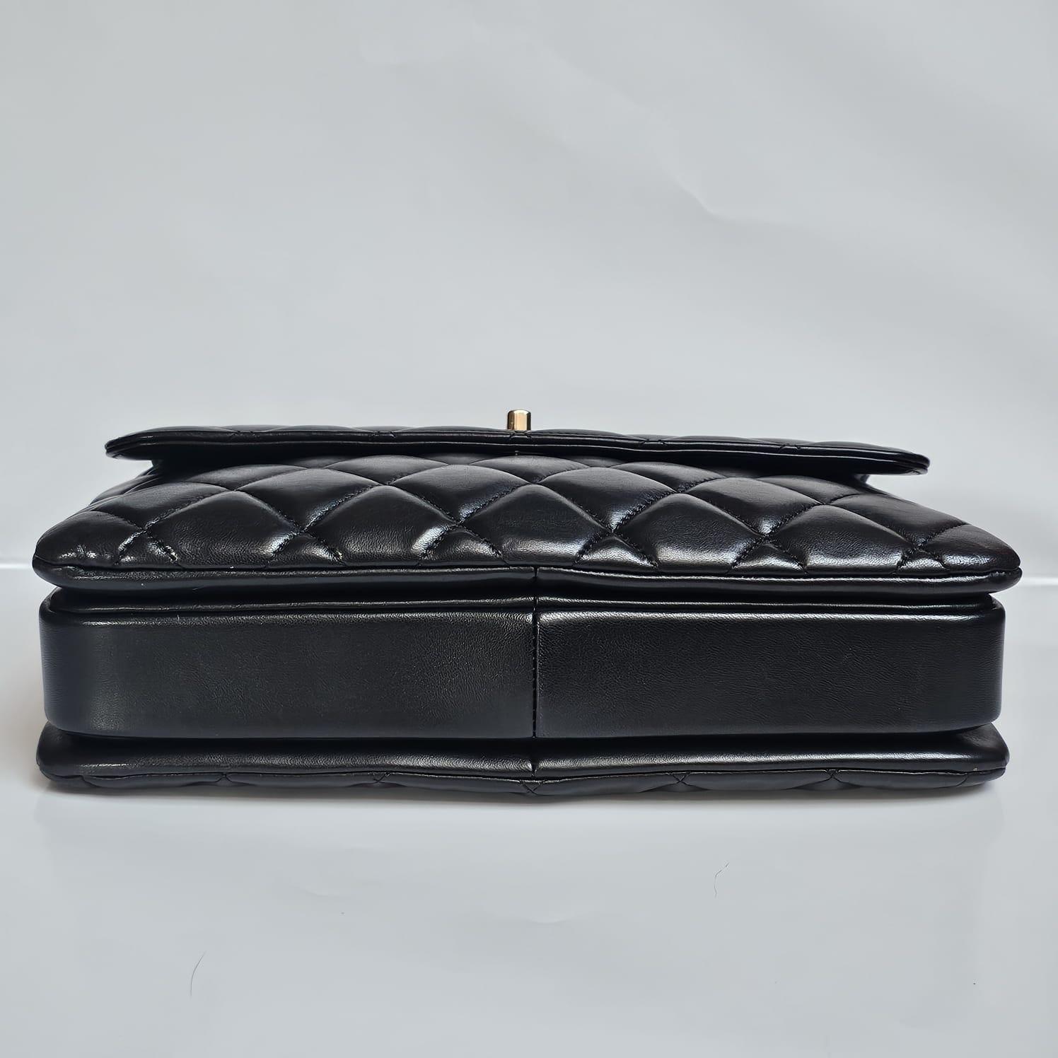 2017 Chanel Black Lambskin Quilted Medium Trendy Bag 11