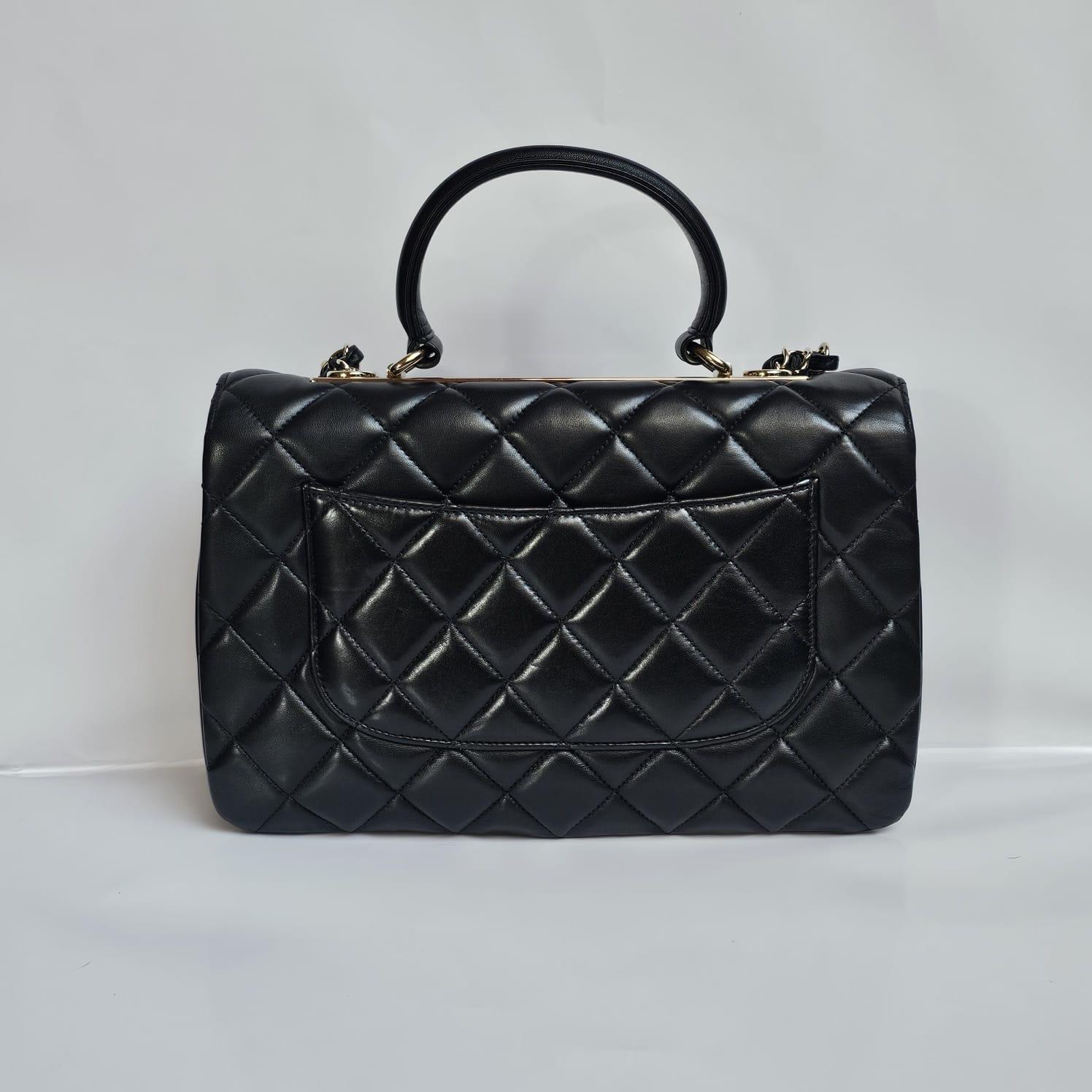 2017 Chanel Black Lambskin Quilted Medium Trendy Bag 2