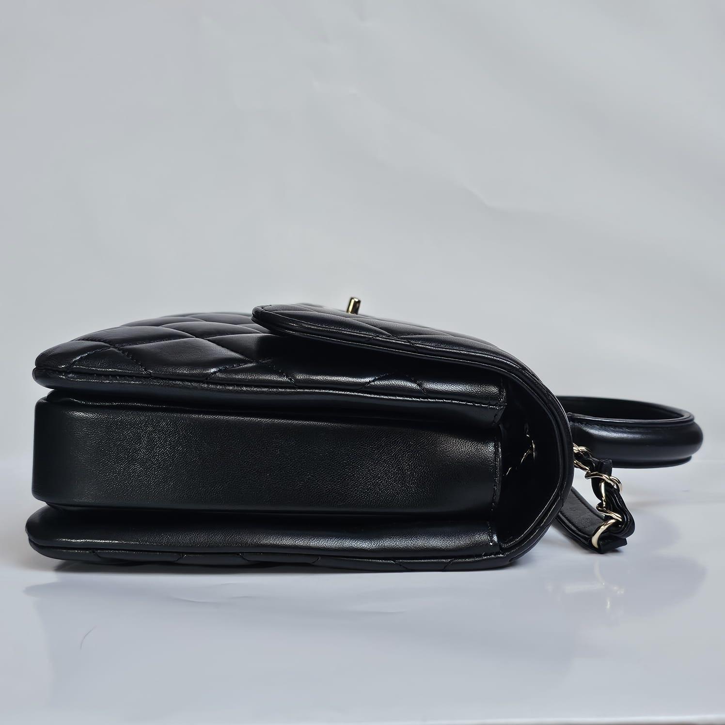 2017 Chanel Black Lambskin Quilted Medium Trendy Bag 3