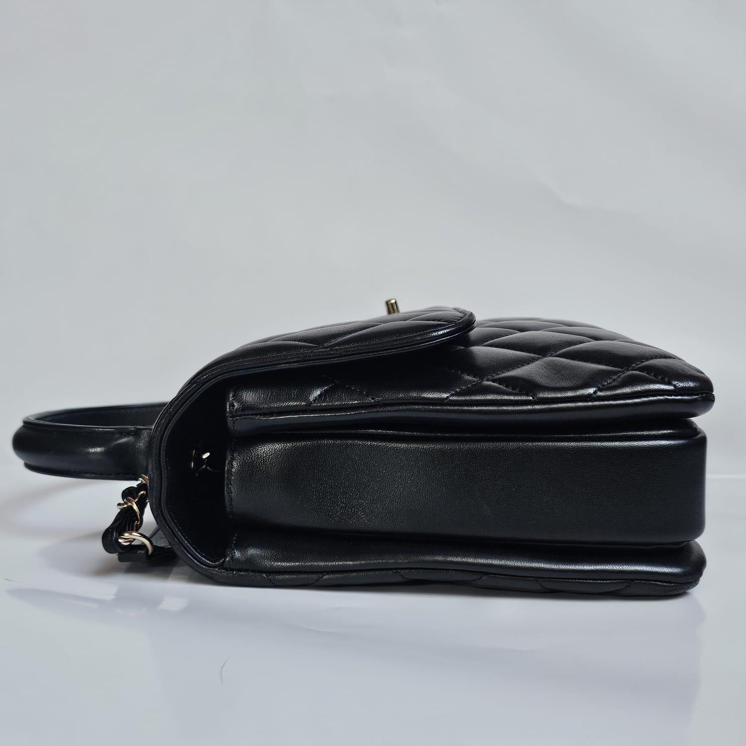 2017 Chanel Black Lambskin Quilted Medium Trendy Bag 4