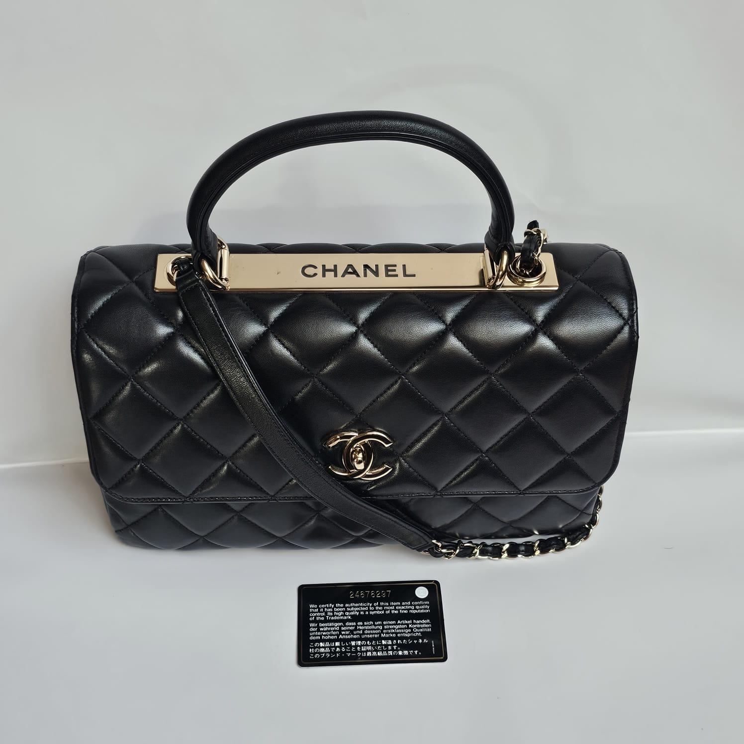 2017 Chanel Black Lambskin Quilted Medium Trendy Bag 5