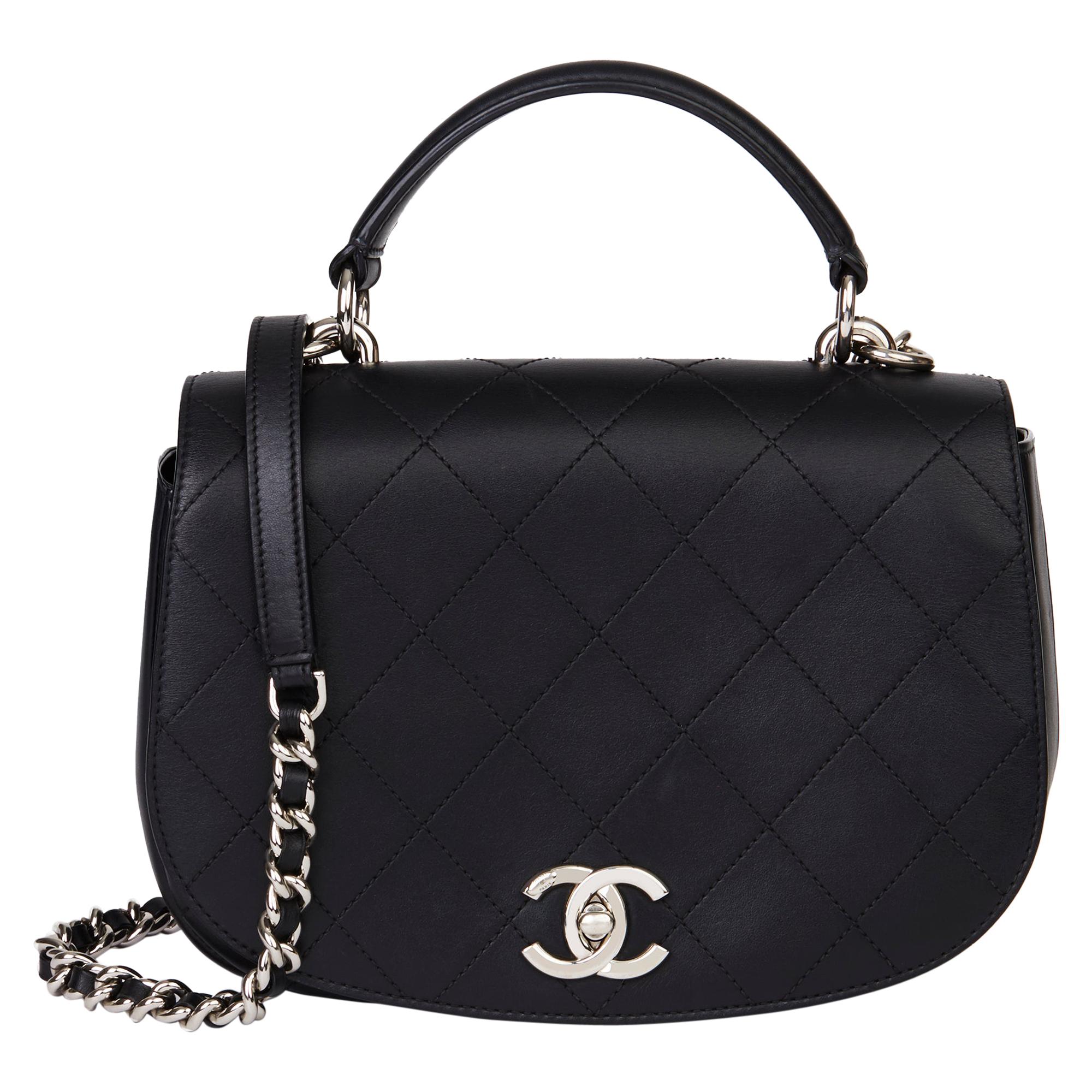 2017 Chanel Black Quilted Calfskin Leather Ring My Bag Flap Bag