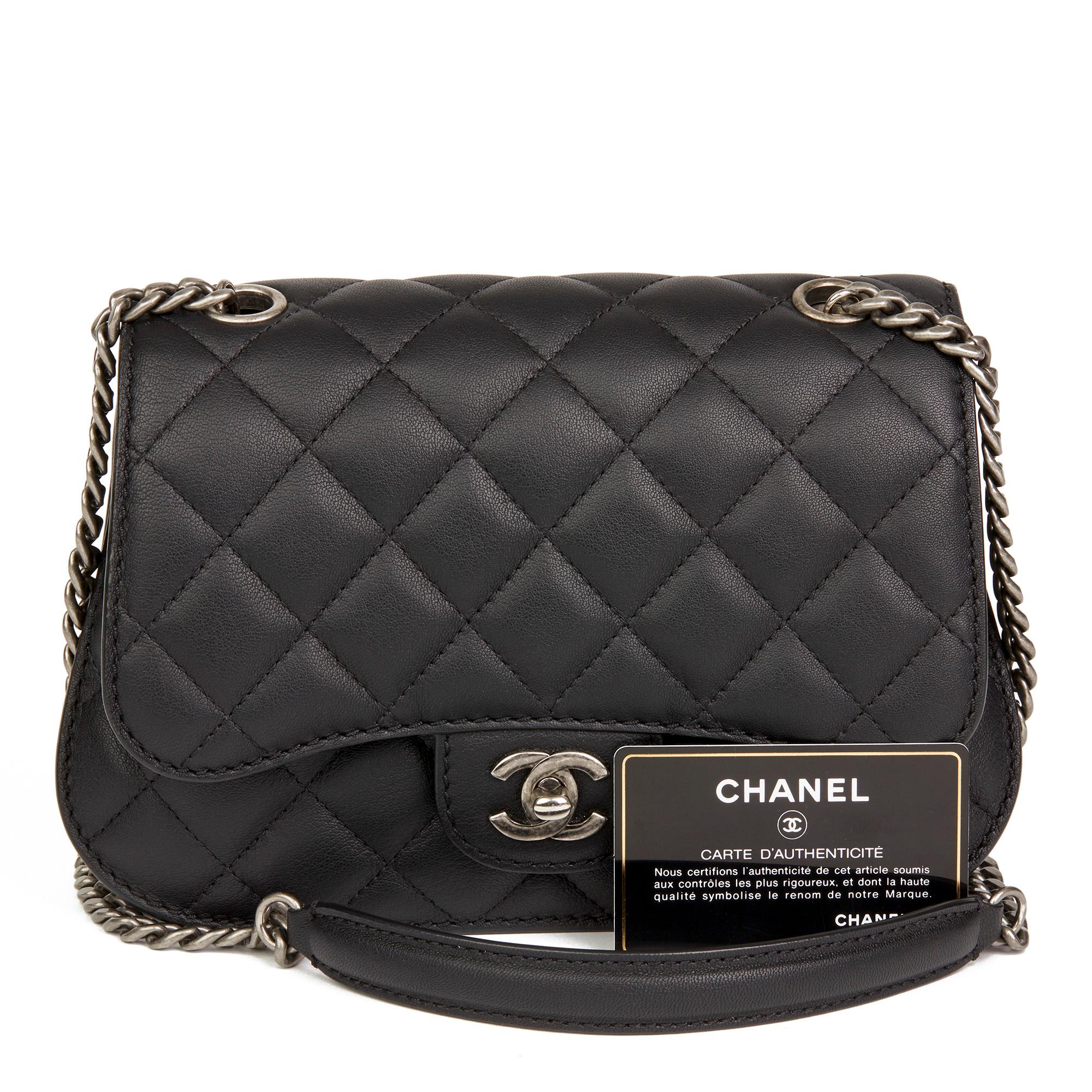 2017 Chanel Black Quilted Calfskin Leather Saddle Bag 5