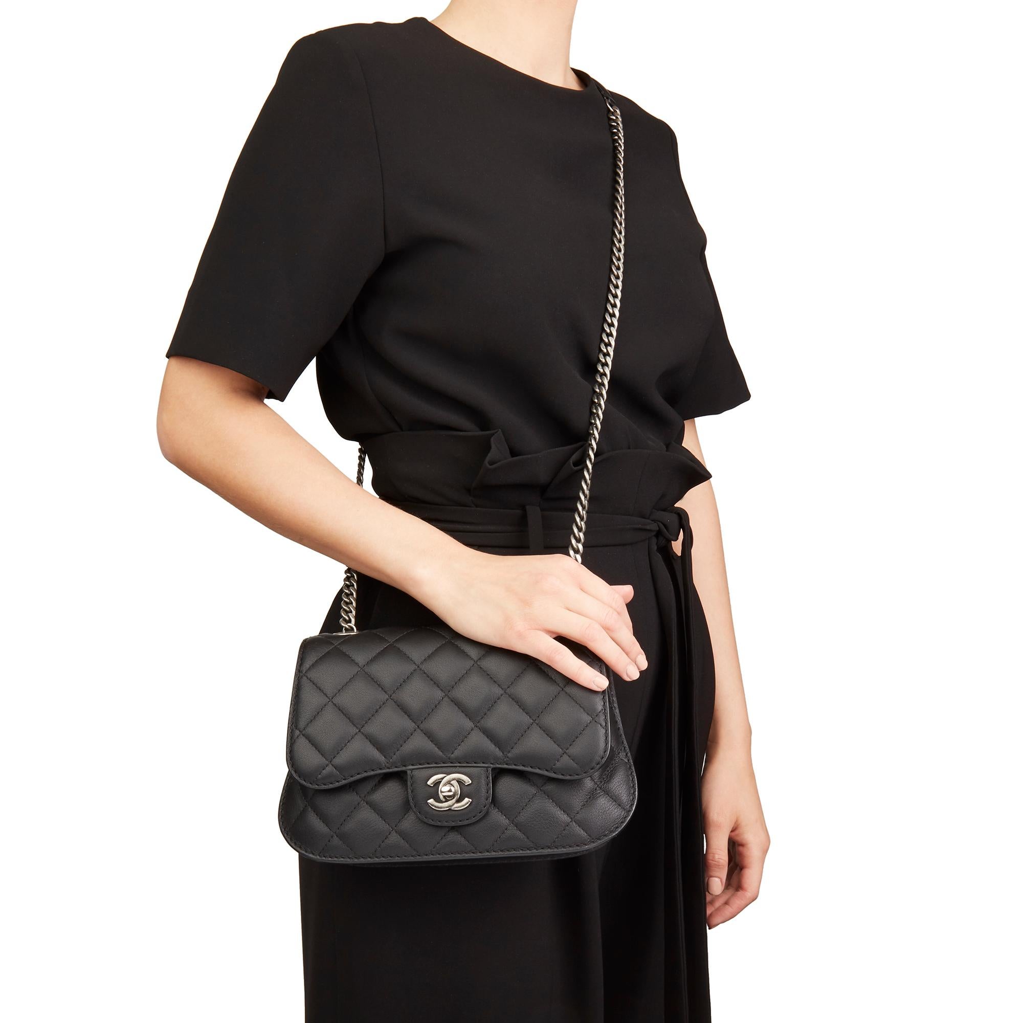 2017 Chanel Black Quilted Calfskin Leather Saddle Bag 6