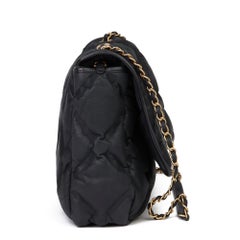 2017 Chanel Black Quilted Iridescent Calfskin Jumbo Chesterfield Flap Bag