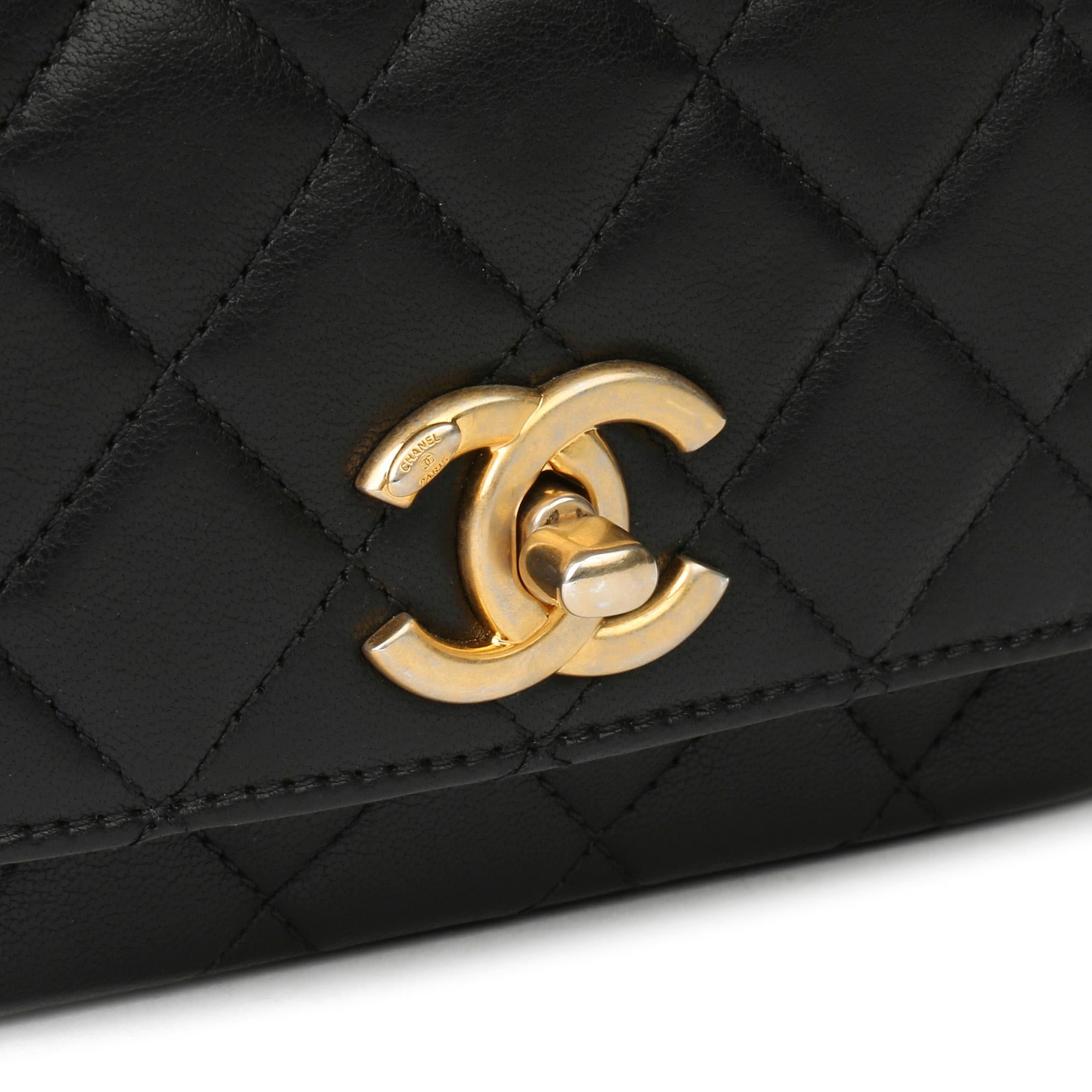 2017 Chanel Black Quilted Lambskin Mini Flap Bag with Gold Pearl Pouch 6