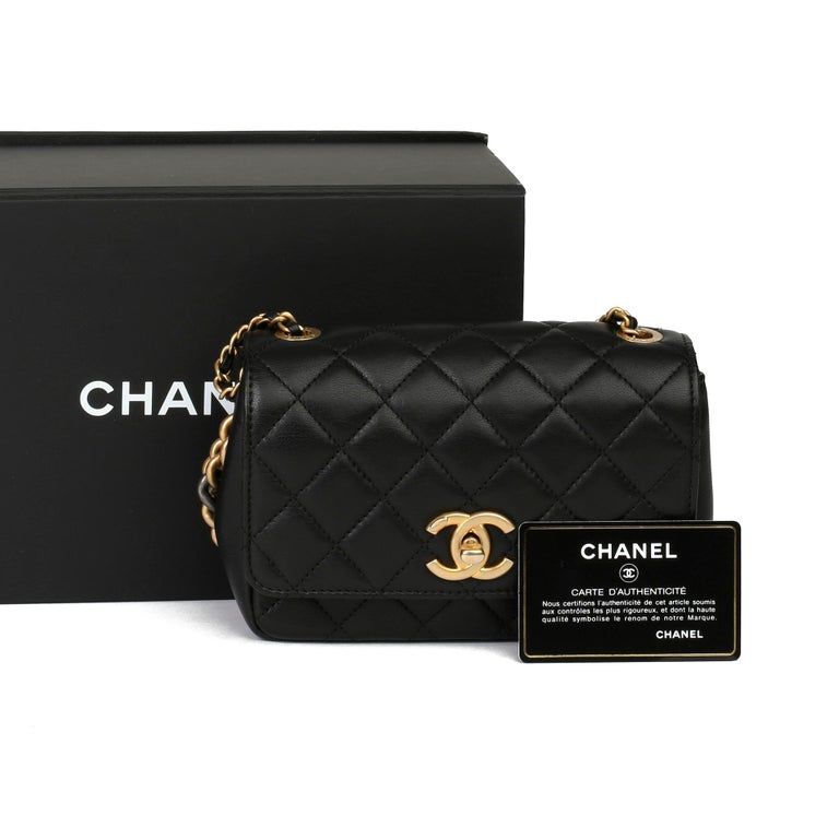 2017 Chanel Black Quilted Lambskin Mini Flap Bag with Gold Pearl Pouch at  1stDibs