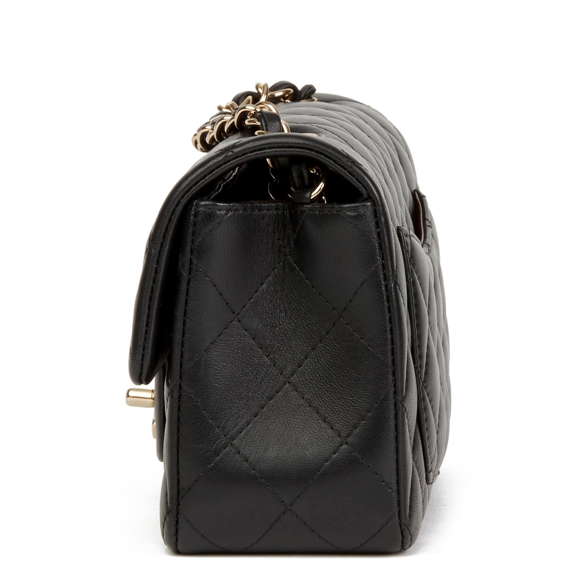 2017 Chanel Black Quilted Lambskin Rectangular Mini Flap Bag In Excellent Condition In Bishop's Stortford, Hertfordshire