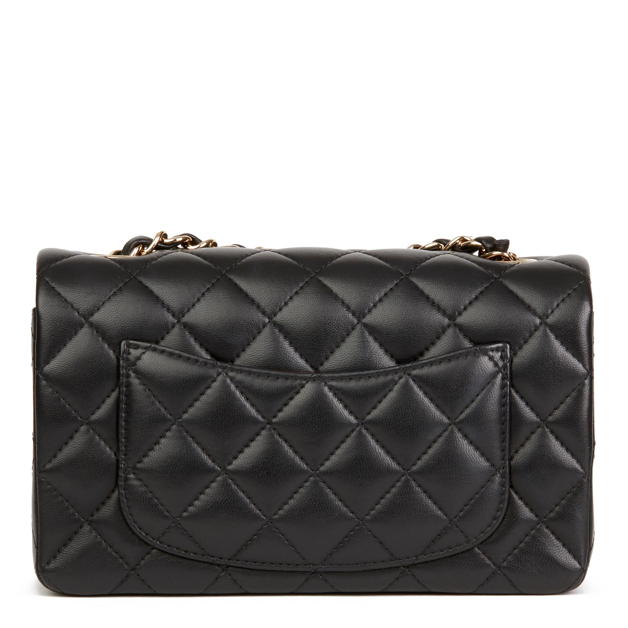 Women's 2017 Chanel Black Quilted Lambskin Rectangular Mini Flap Bag