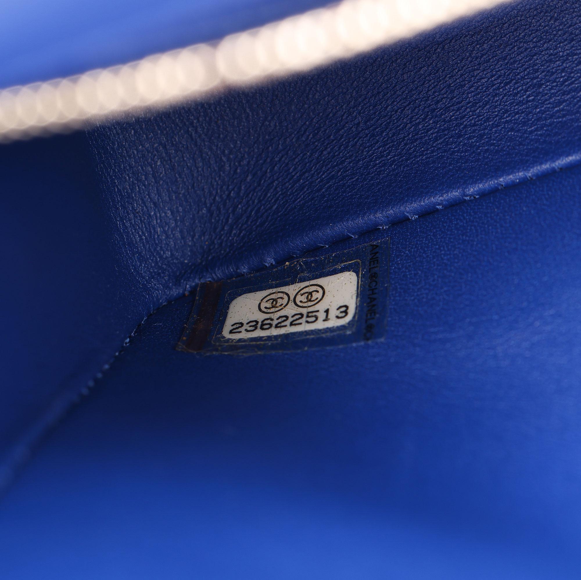 2017 Chanel Blue Python Leather Medium Classic Double Flap Bag 3