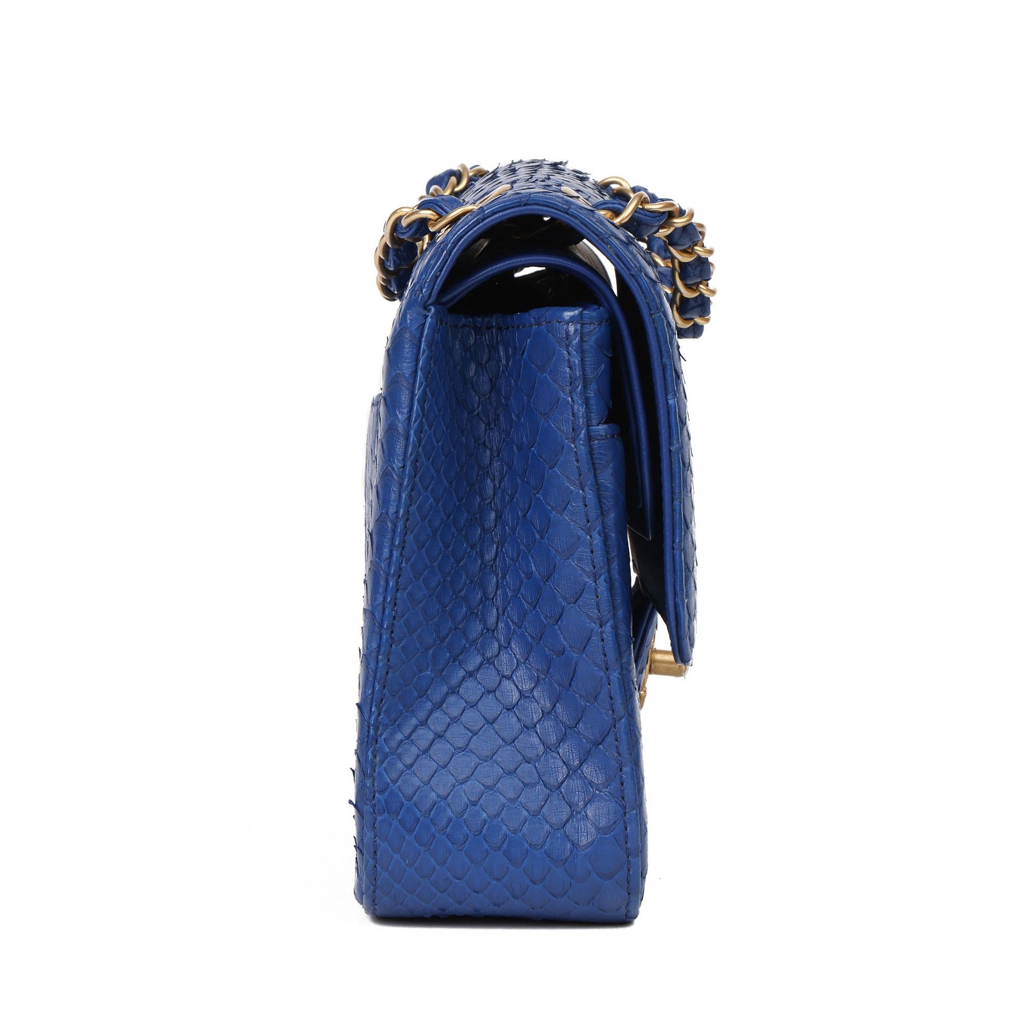 chanel blue python bag