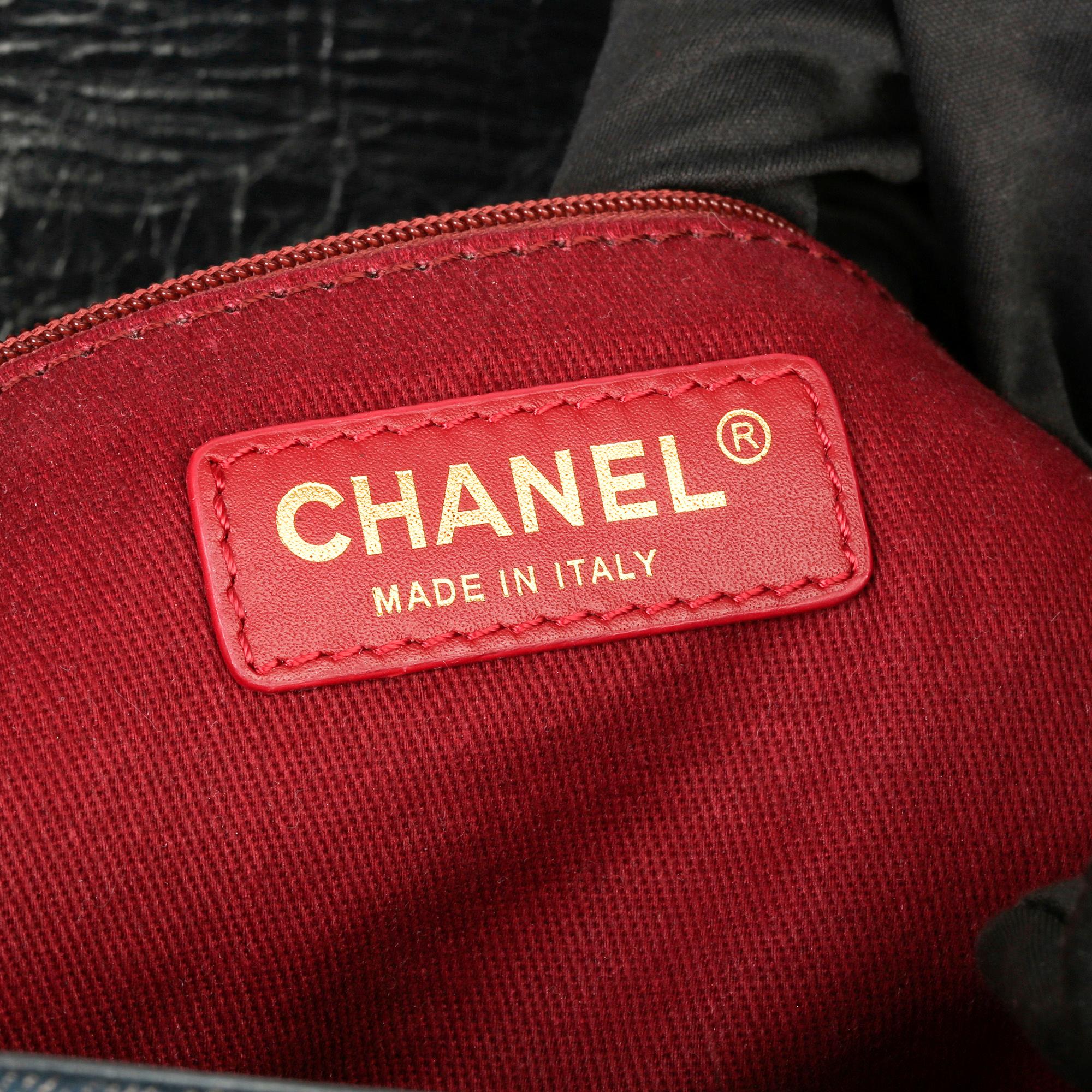2017 Chanel Blue Quilted Denim & Blue Calfskin Leather Single Flap Bag  2