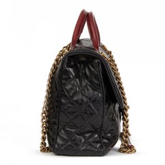 2017 Chanel Bordeaux & Black Quilted Calfskin Leather Large Castle Rock