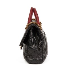 2017 Chanel Bordeaux & Black Quilted Calfskin Leather Large Castle Rock