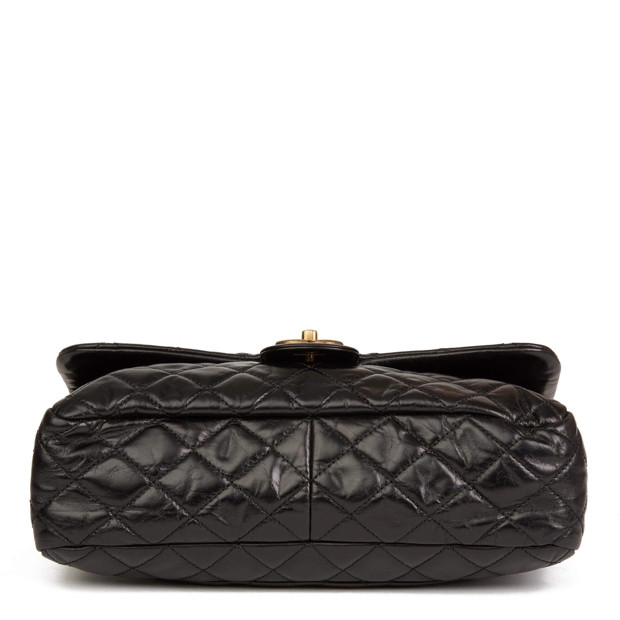 2017 Chanel Bordeaux & Black Quilted Calfskin Leather Large Castle Rock 1
