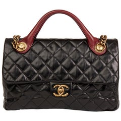2017 Chanel Bordeaux & Black Quilted Calfskin Leather Large Castle Rock