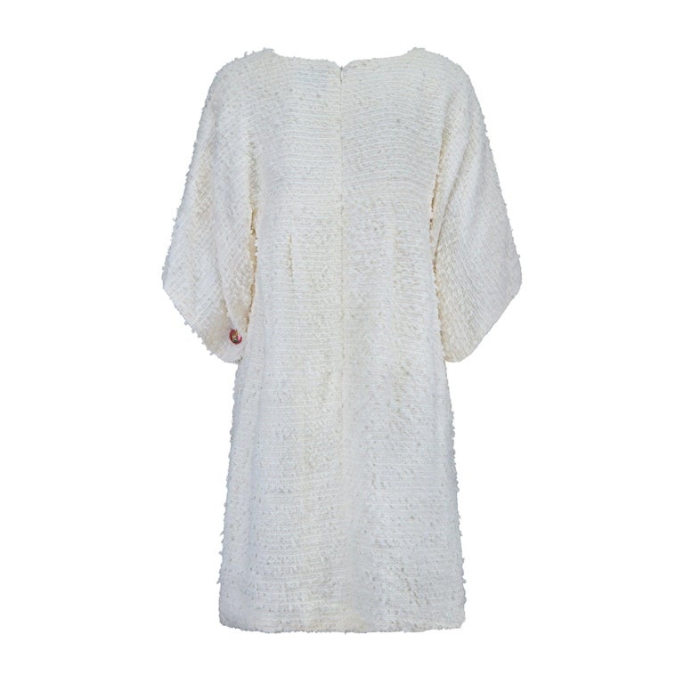 2017 Chanel Documented White Fantasy Tweed Dress