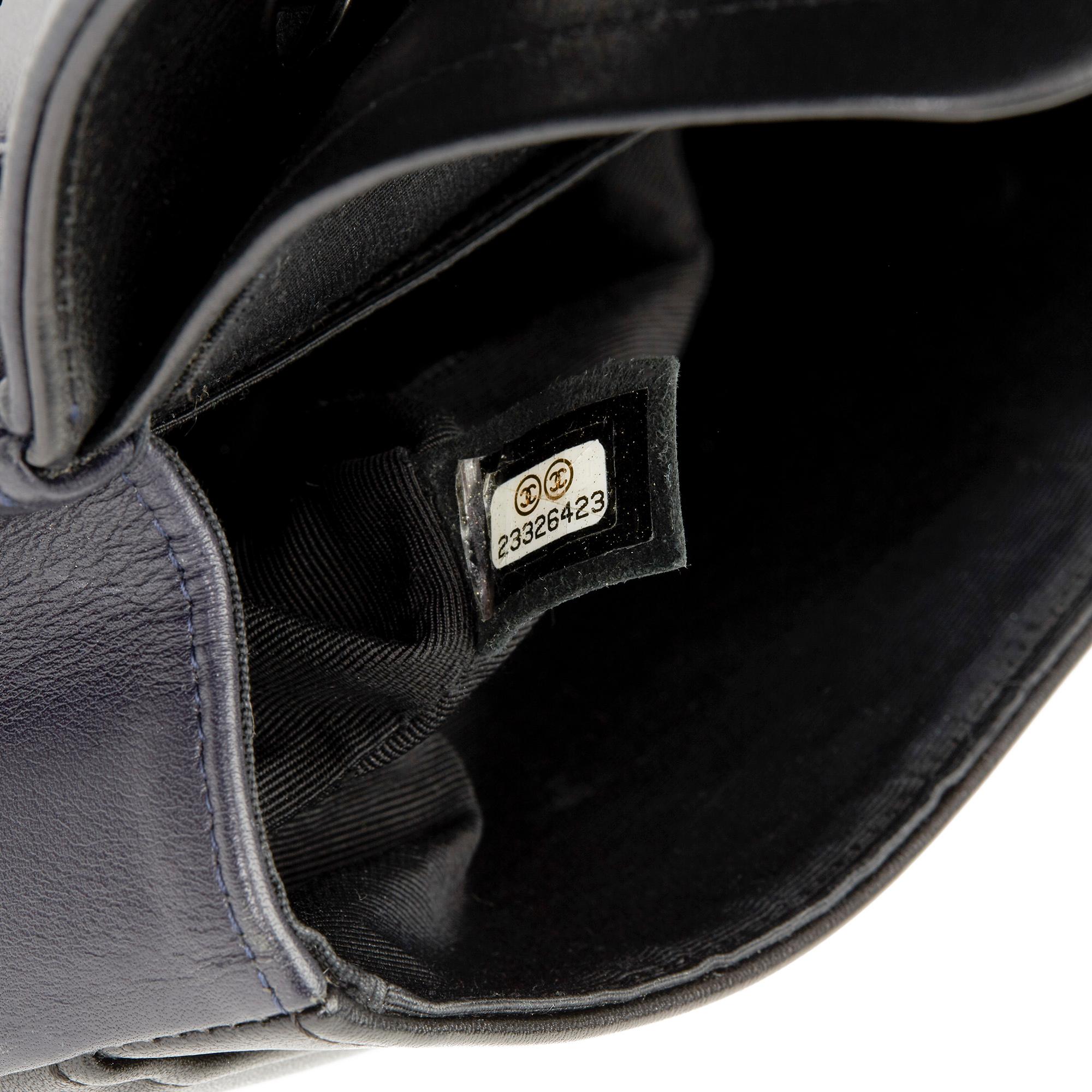 2017 Chanel Navy & Black Smooth Calfskin Pure Medium Classic Double Flap Bag 3