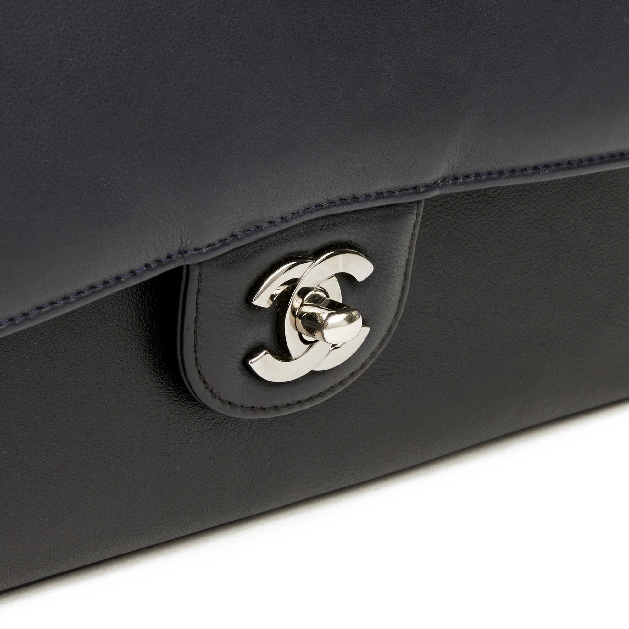 2017 Chanel Navy & Black Smooth Calfskin Pure Medium Classic Double Flap Bag 1