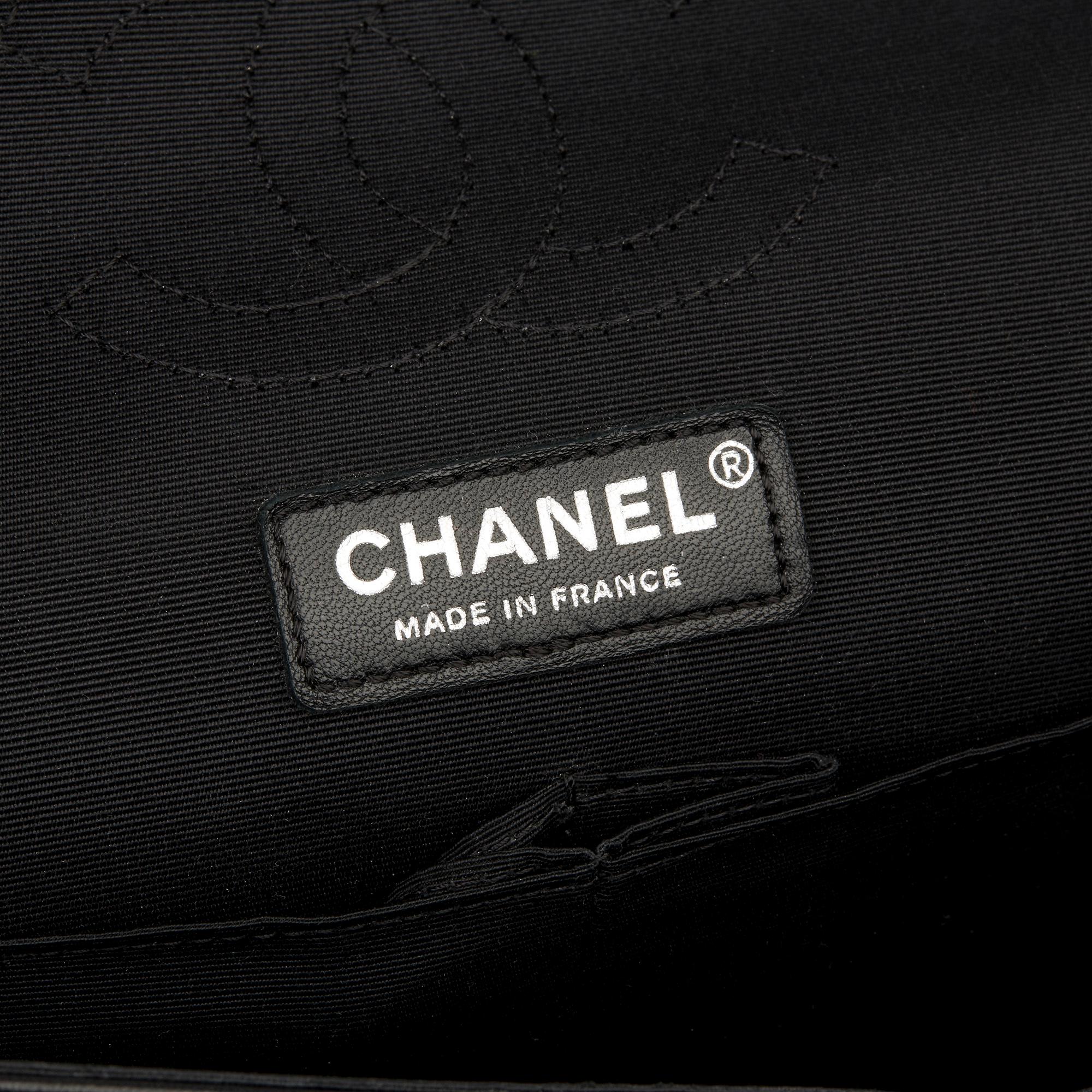 2017 Chanel Navy & Black Smooth Calfskin Pure Medium Classic Double Flap Bag 2