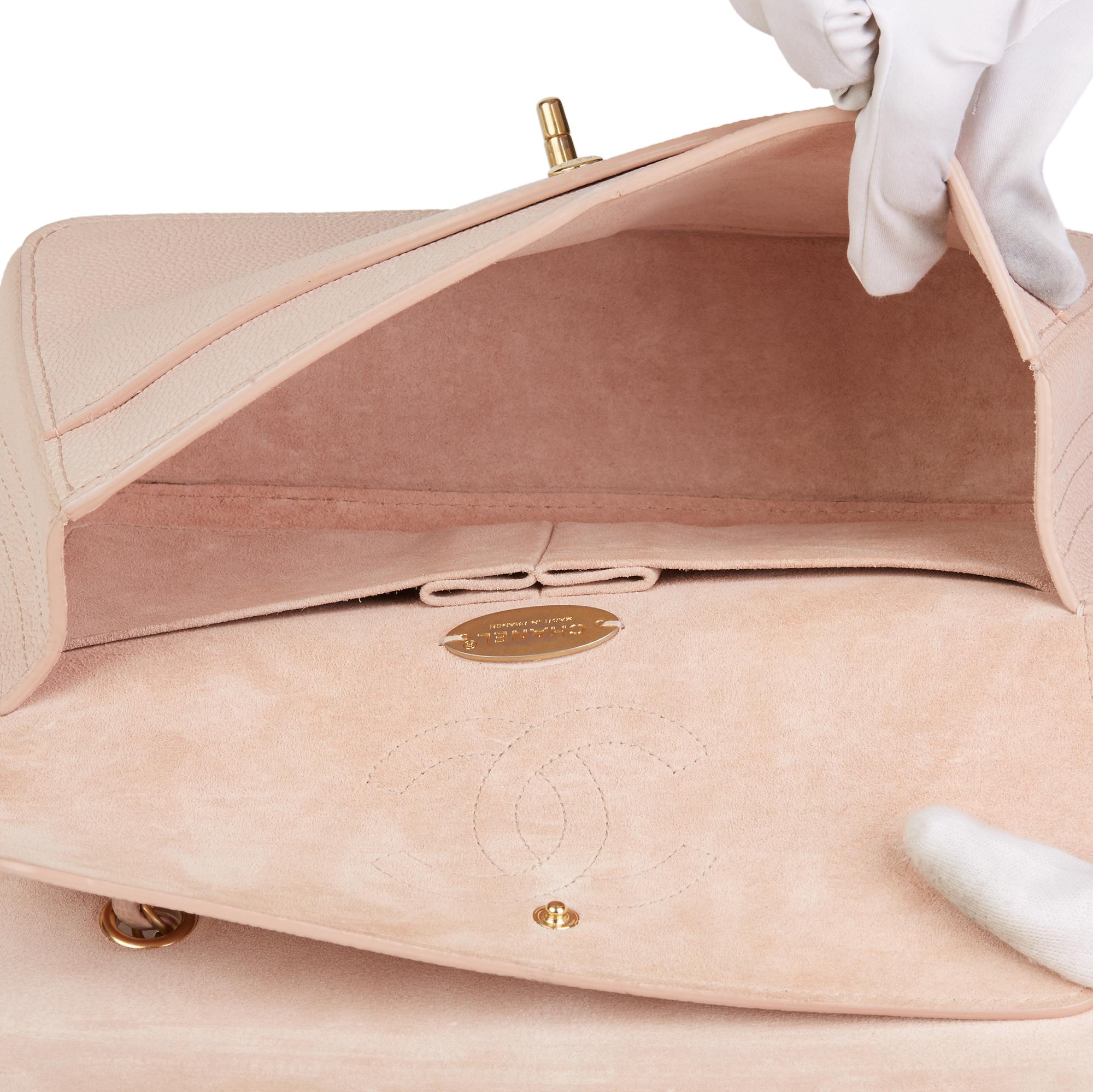 2017 Chanel Nude Caviar Leather Classic Medium Double Flap Bag  4