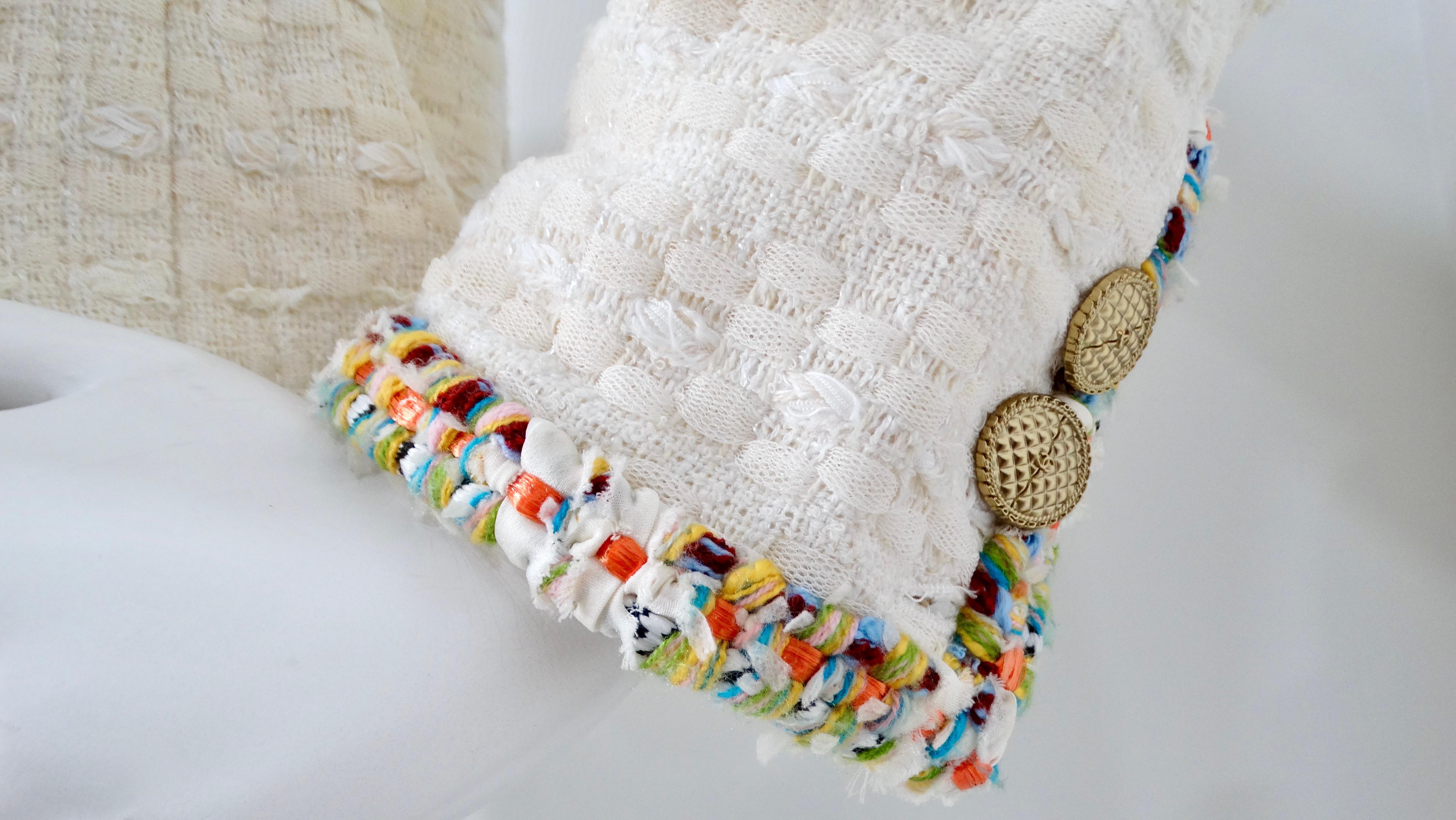 2017 Chanel Paris-Cuba Tweed Ivory Jacket With Multicolor Trim For Sale 6