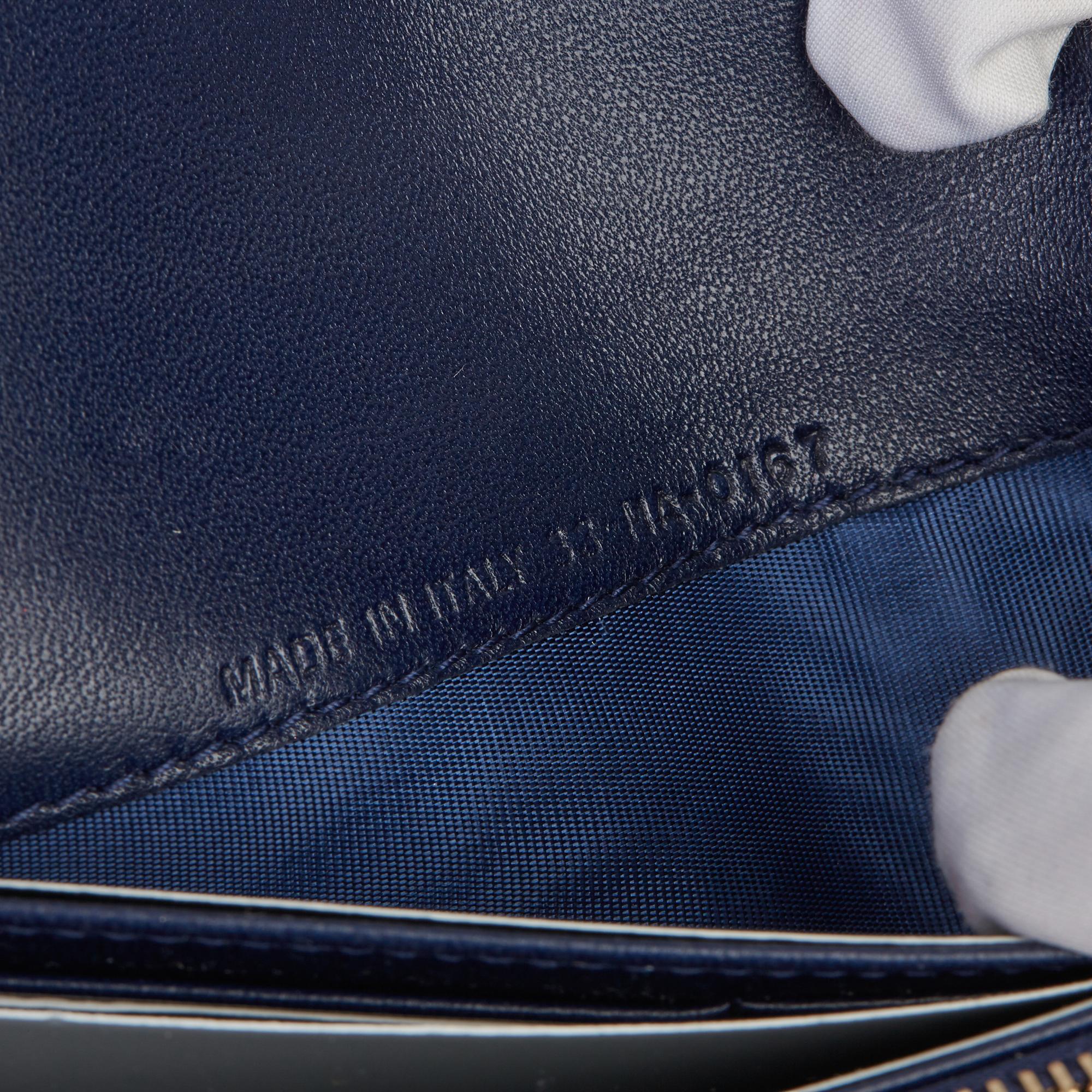 2017 Christian Dior Navy Quilted Lambskin Lady Dior Long Wallet 2