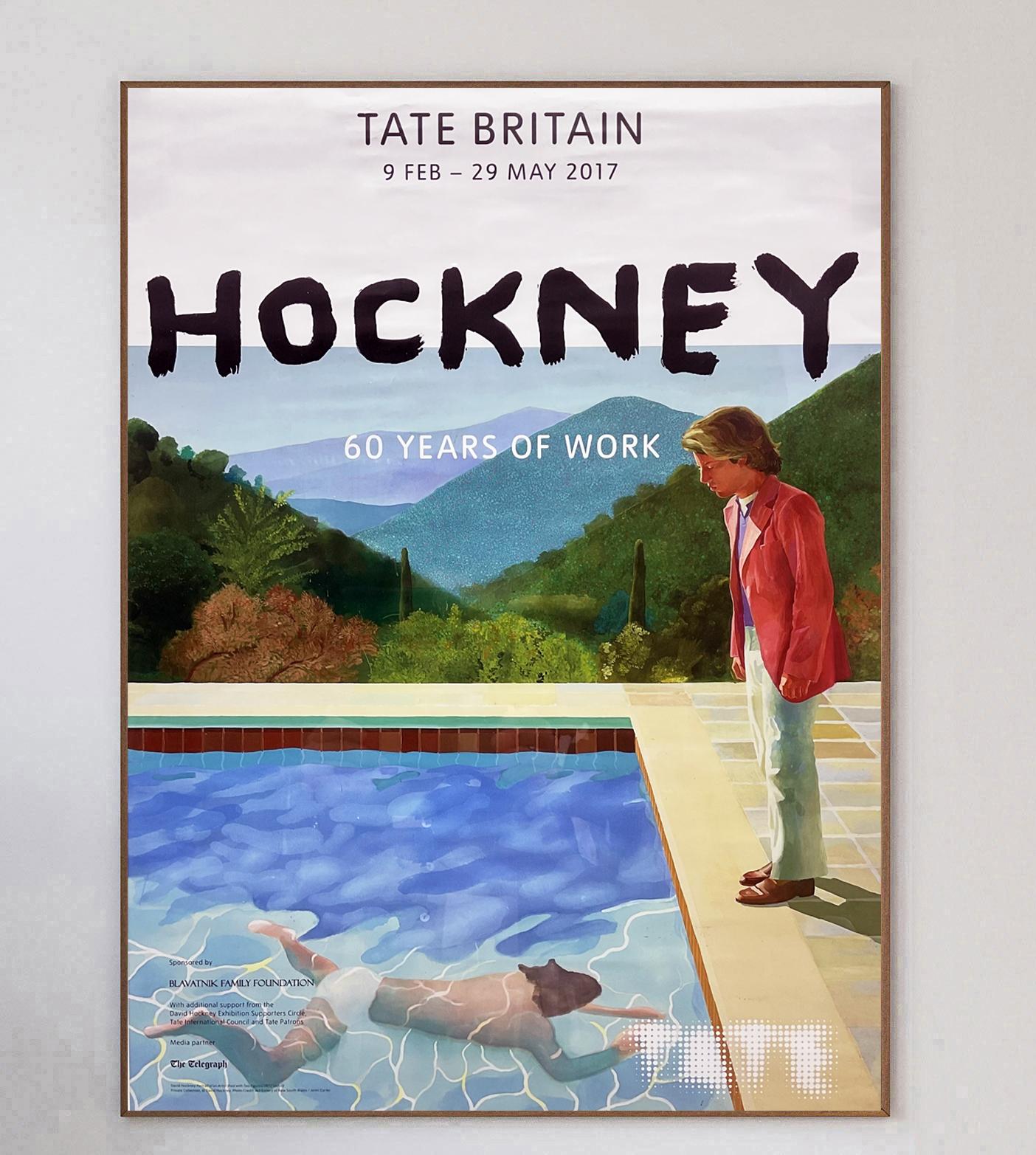 Dieses wunderschöne Plakat wirbt für die David Hockney-Ausstellung 