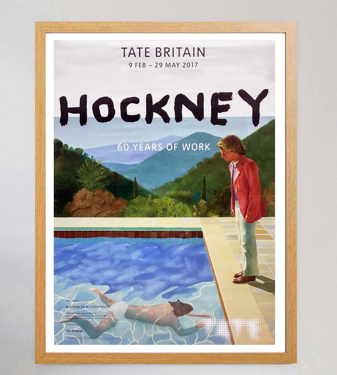 2017 David Hockney - 60 Years of Work - Tate Britain Originalplakat (Britisch) im Angebot